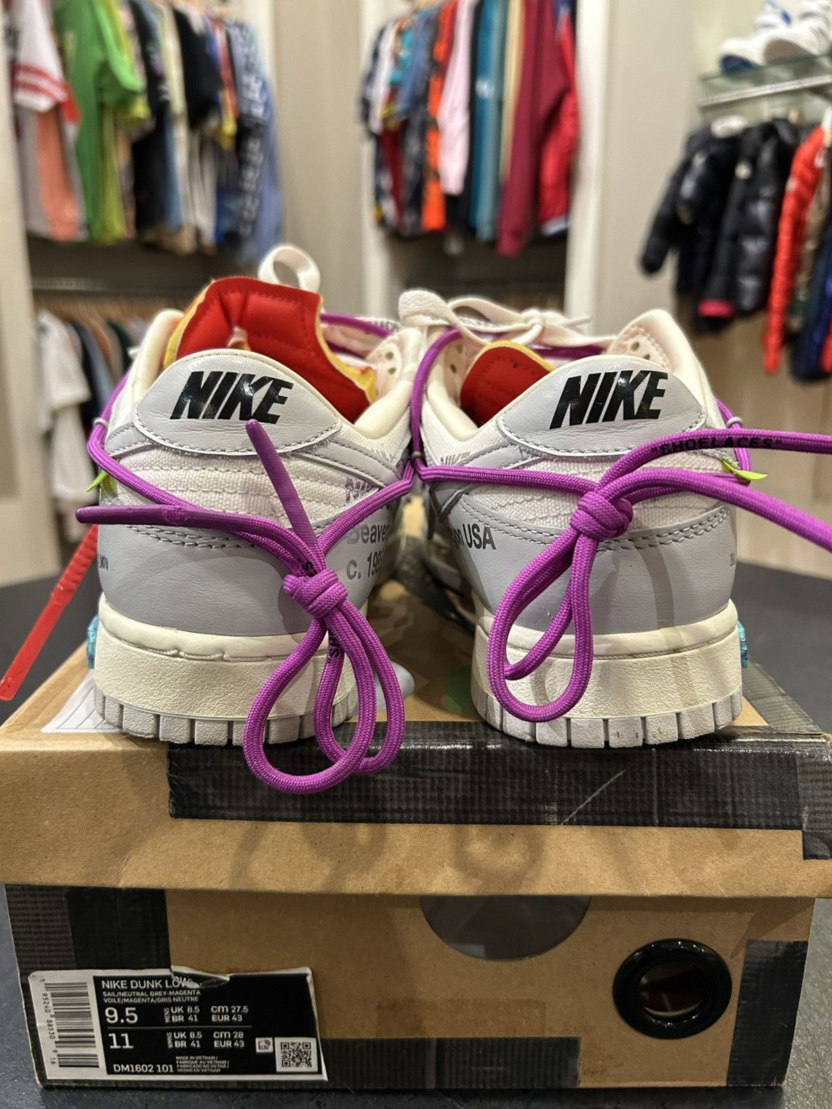 Nike × Off-White Nike Dunk Low ‘Off White Lot 45’ Size US 9.5 / EU 42-43 - 3 Thumbnail