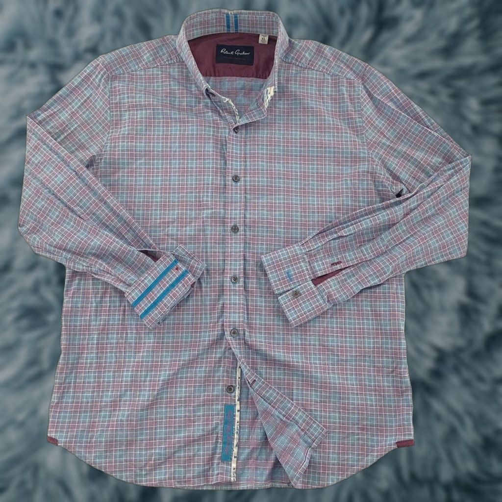 Robert Graham VINTAGE Robert Graham Men's Shirt XL Blue Plaid Button-Up Casual Modern Americana Size US XL / EU 56 / 4 - 1 Thumbnail