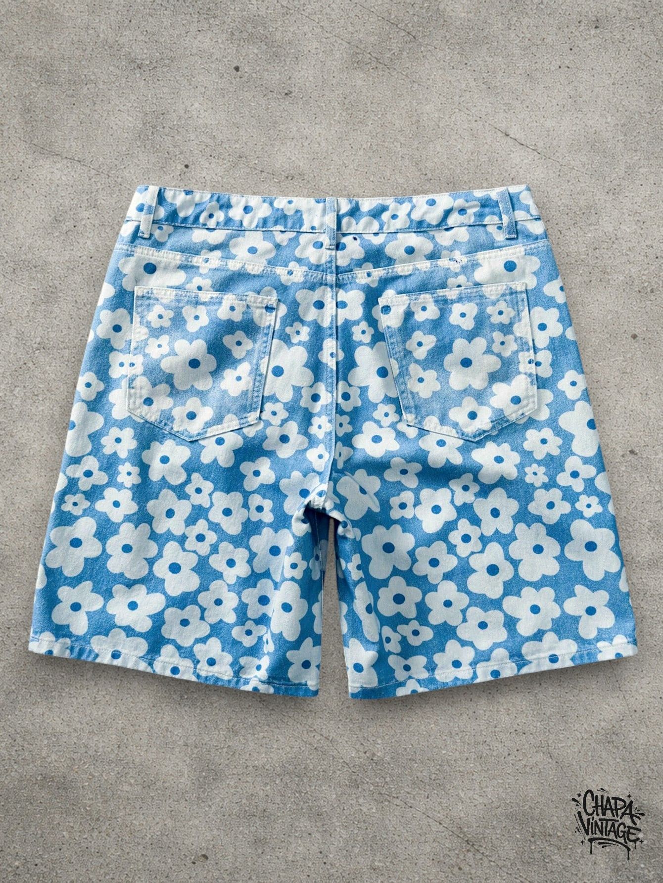 Vintage Flower print denim shorts Size US 32 / EU 48 - 2 Thumbnail