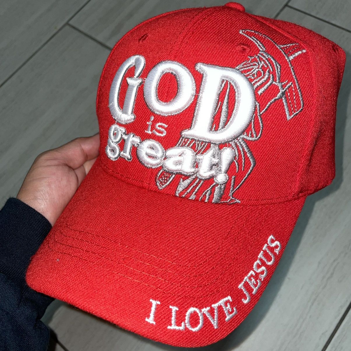 Other God is Great / Jesus Loves You Hat Velcro back Size ONE SIZE - 2 Thumbnail