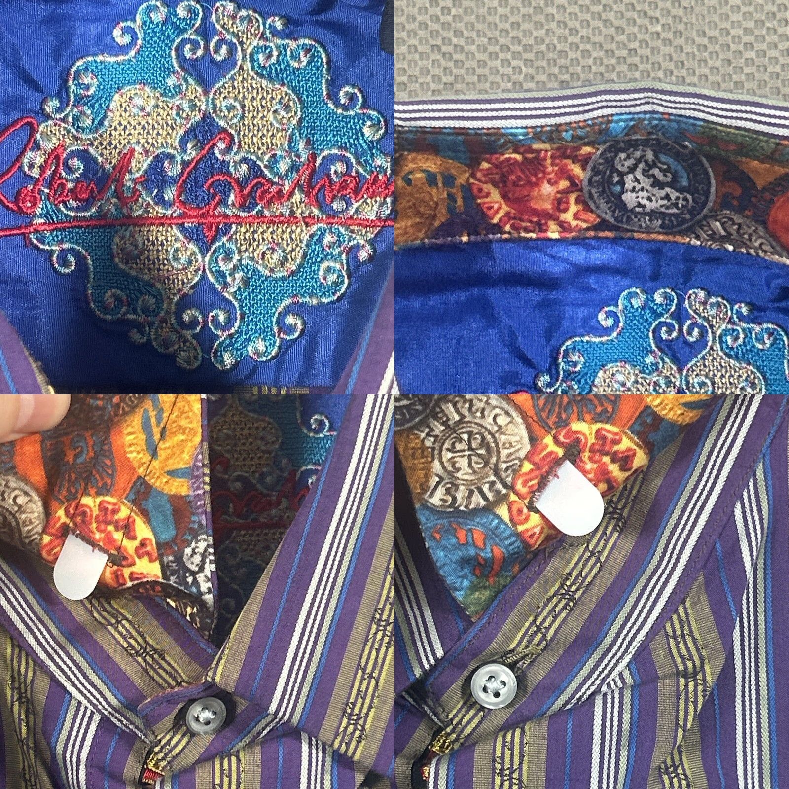 Robert Graham Robert Graham Shirt Mens XL Multicolor Striped Button-Up Copper British? Size US XL / EU 56 / 4 - 9 Thumbnail