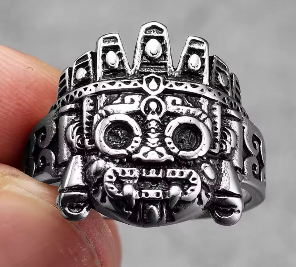 Japanese Brand Rare Retro Vintage Totems Skull Mask Ring Size 11 Size ONE SIZE - 3 Thumbnail