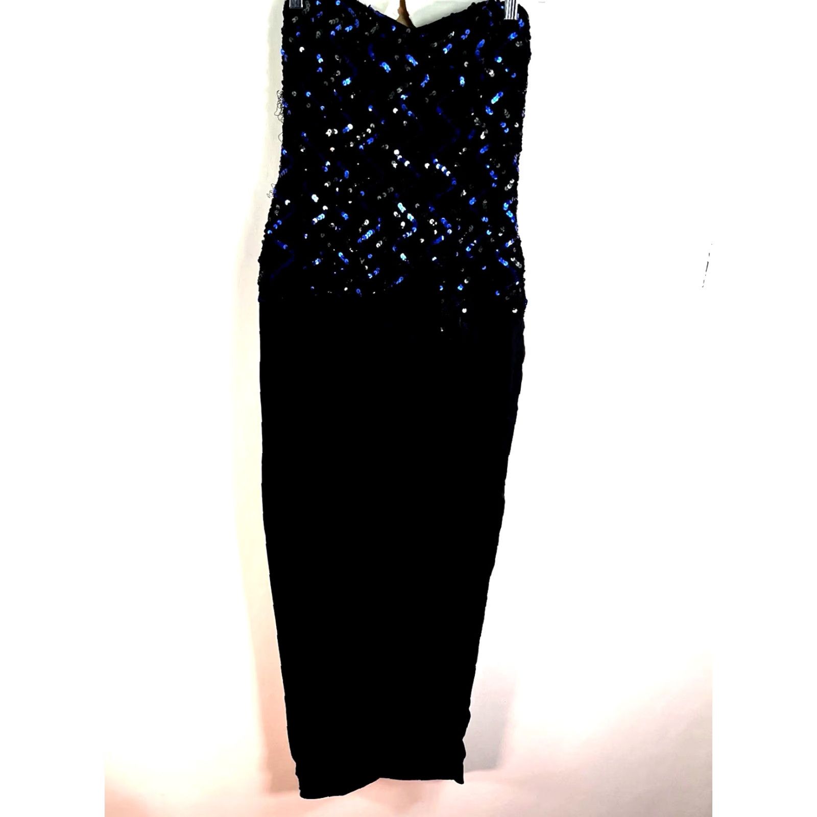 Vintage VINTAGE Gunne Sax Dress Ball Gown Strapless Sequin Knee Length Party Cocktail 80’s Holiday Blue Size 10 Womens Size L / US 10 / IT 46 - 2 Thumbnail