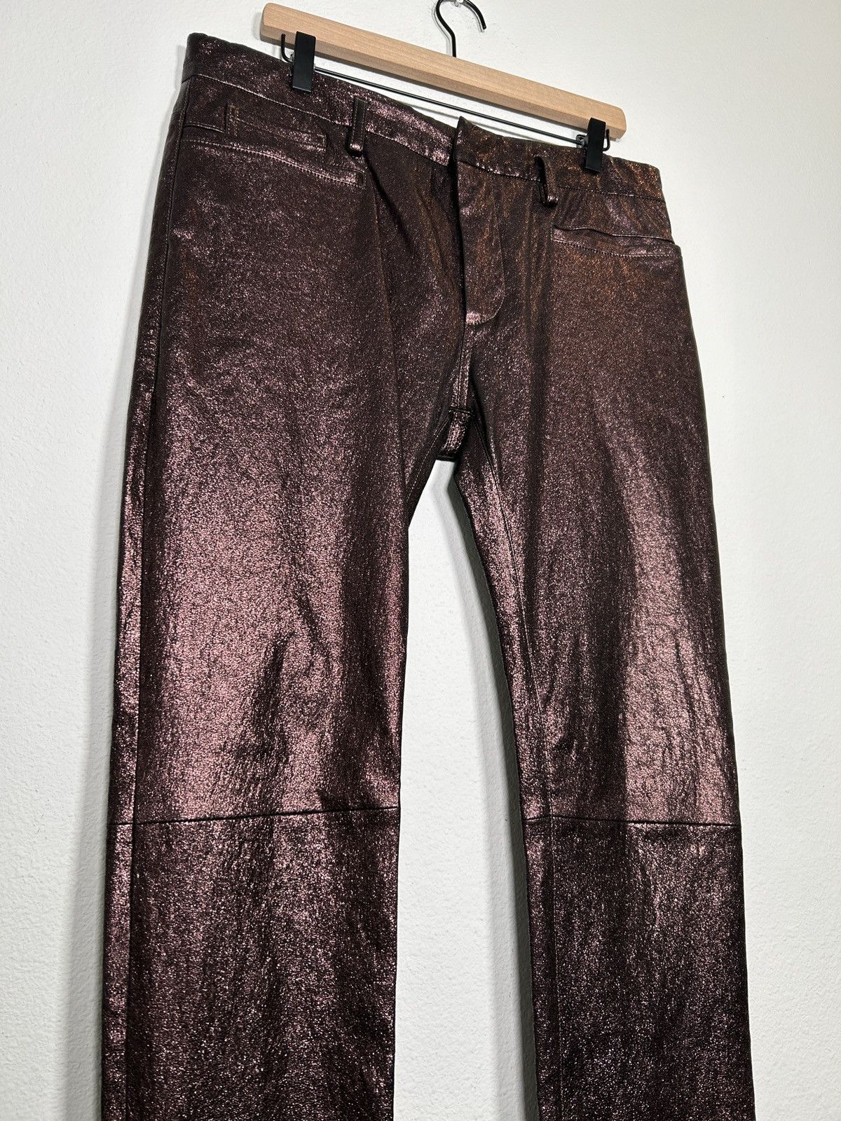 Haider Ackermann Glitter Lamb Leather Slim Pants Size US 32 / EU 48 - 2 Thumbnail