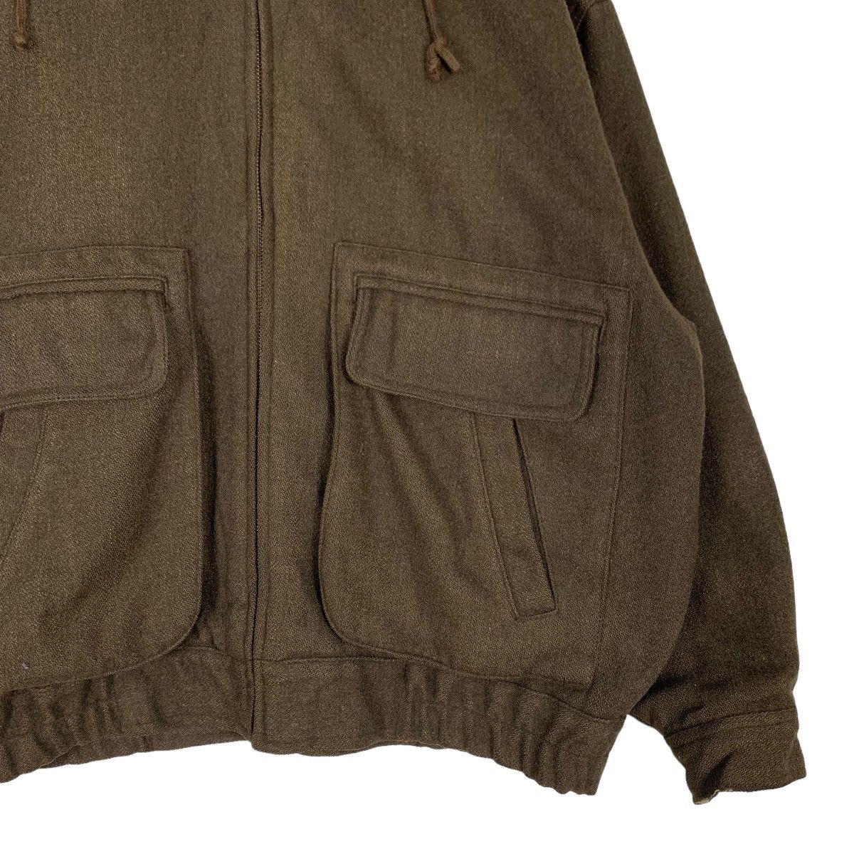 Japanese Brand LEONTE Olive Hooded Wool Bomber Jacket #1103-C50 Size US M / EU 48-50 / 2 - 4 Thumbnail