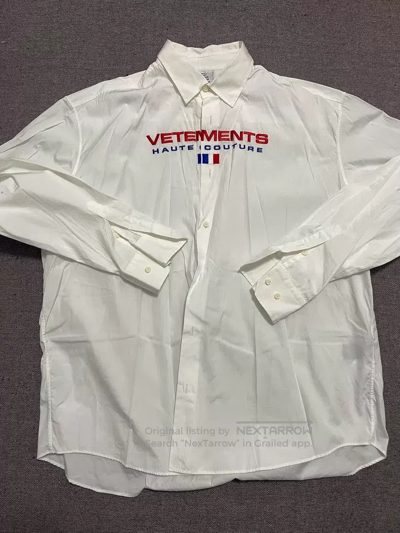 Vetements VETEMENTS Embroidered Logo White Shirt Size US L / EU 52-54 / 3 - 1 Thumbnail
