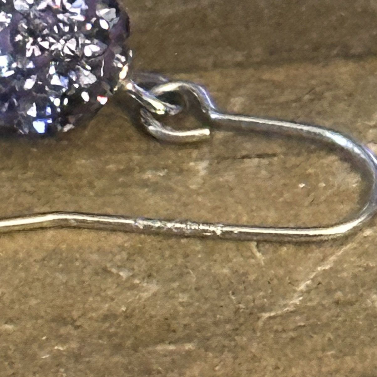 Other 925 purple paved crystal ball dangle earrings Size ONE SIZE - 3 Thumbnail