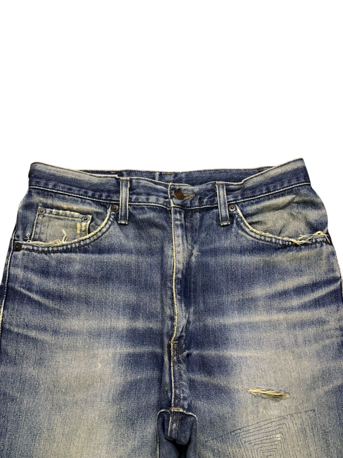 Edwin × Japanese Brand Vintage Edwin 402 Sashiko Style Mud Wash Distress Loose Jean Size US 30 / EU 46 - 4 Thumbnail