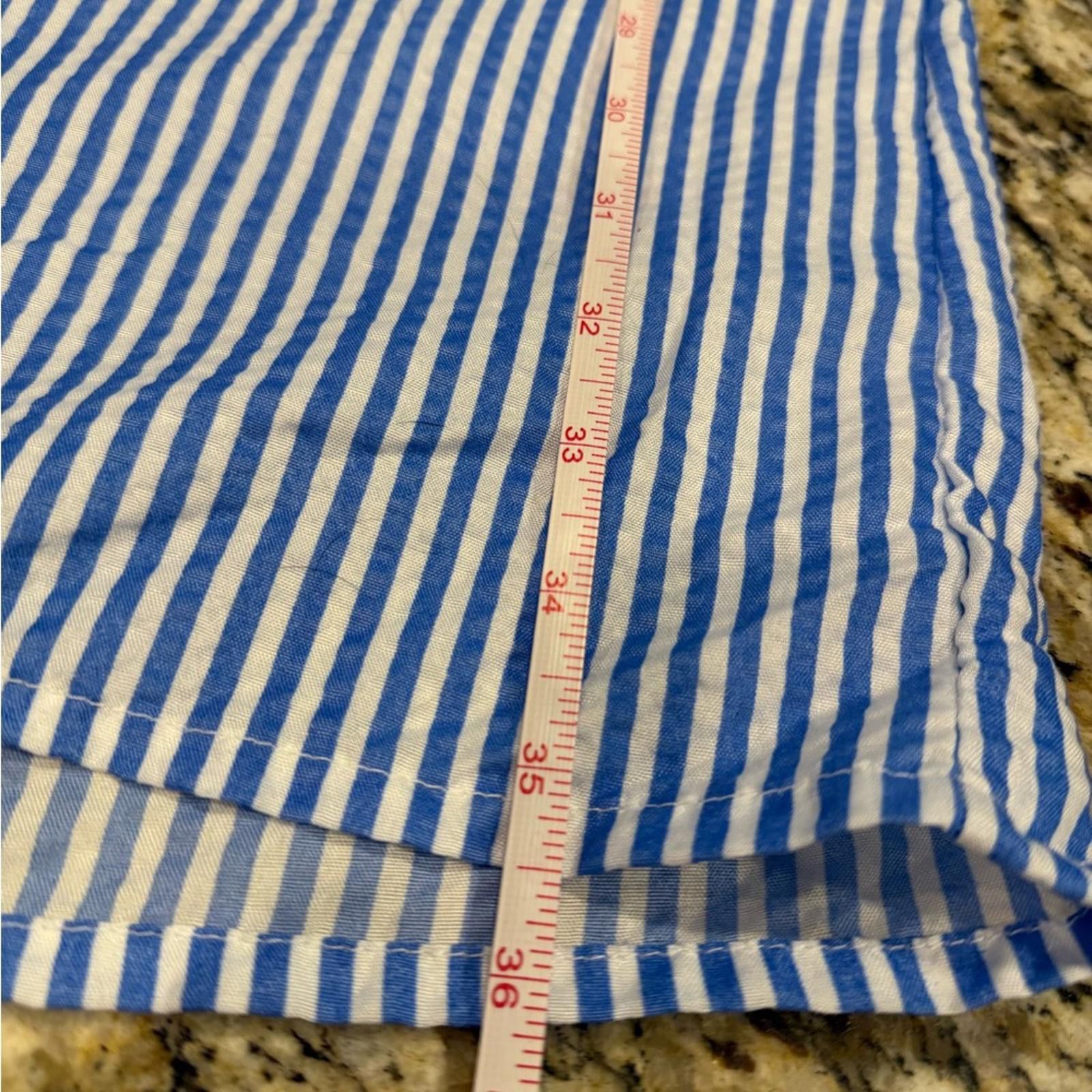 Other Casual Nights vintage night gown blue white stripes SZ M Size ONE SIZE - 7 Thumbnail