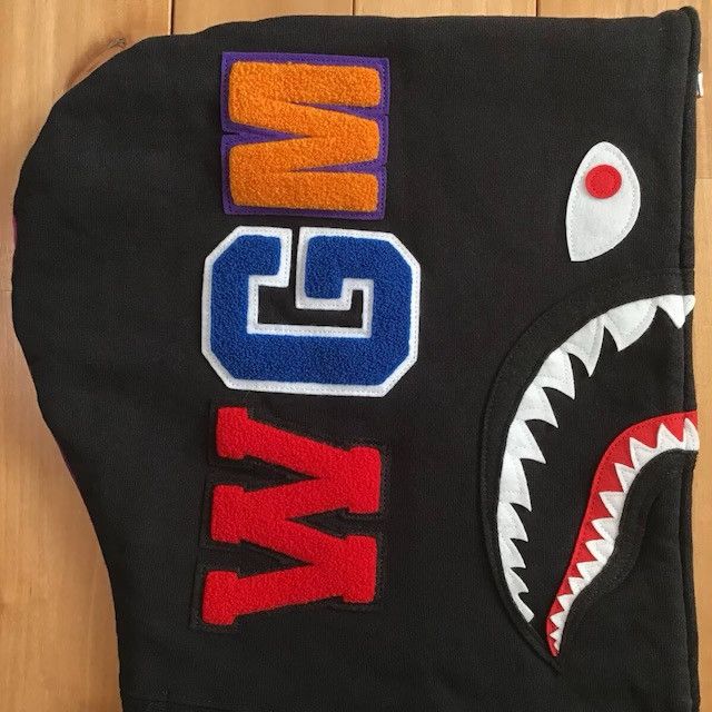 Bape BAPE Black x purple camo shark full zip hoodie a bathing ape Size US M / EU 48-50 / 2 - 4 Thumbnail