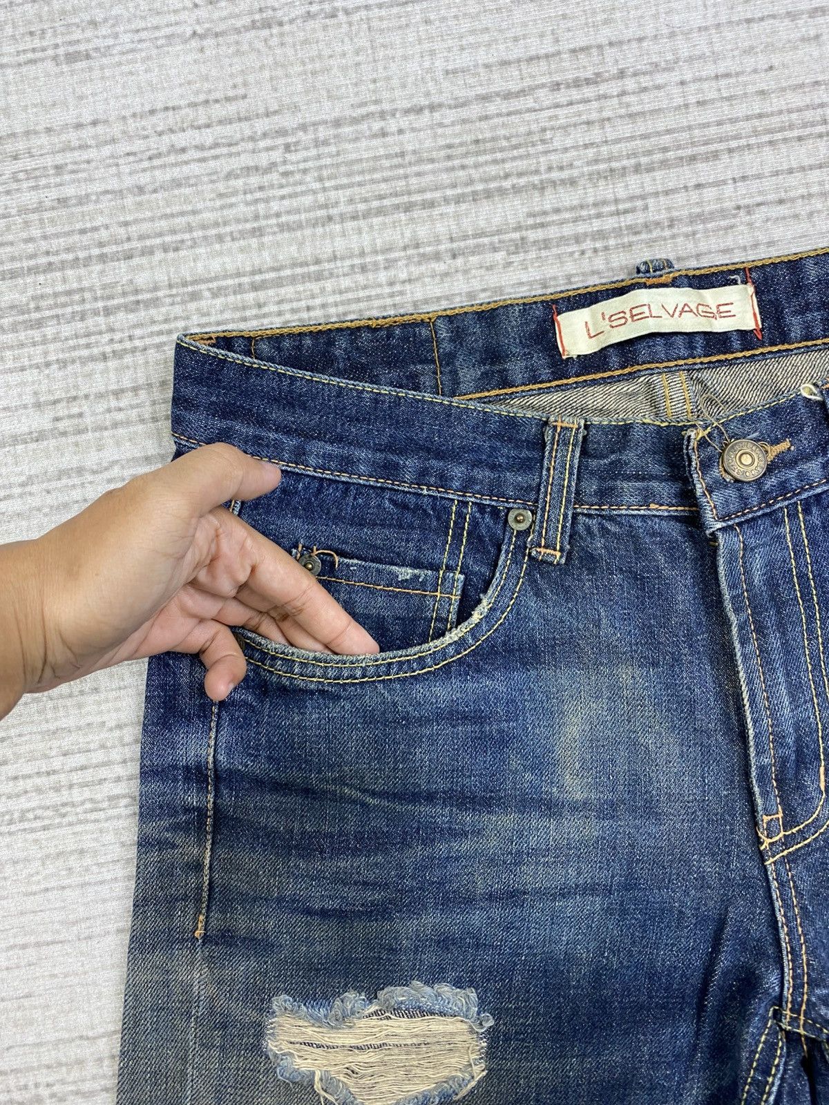 Hysteric Glamour × Vintage Vintage L’Selvage Jeans Distressed Denim Pants Size US 31 - 12 Thumbnail
