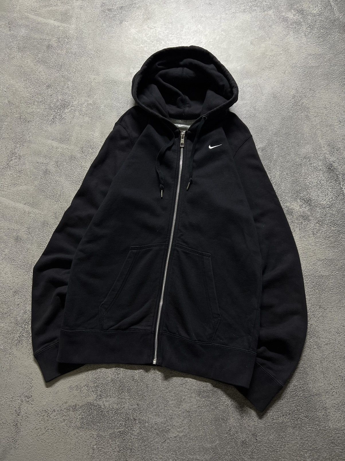 Nike × Vintage Vintage Y2k Nike 🖤 Faded Mini Swoosh Zip Hoodie 00’s Size L / US 10 / IT 46 - 4 Thumbnail