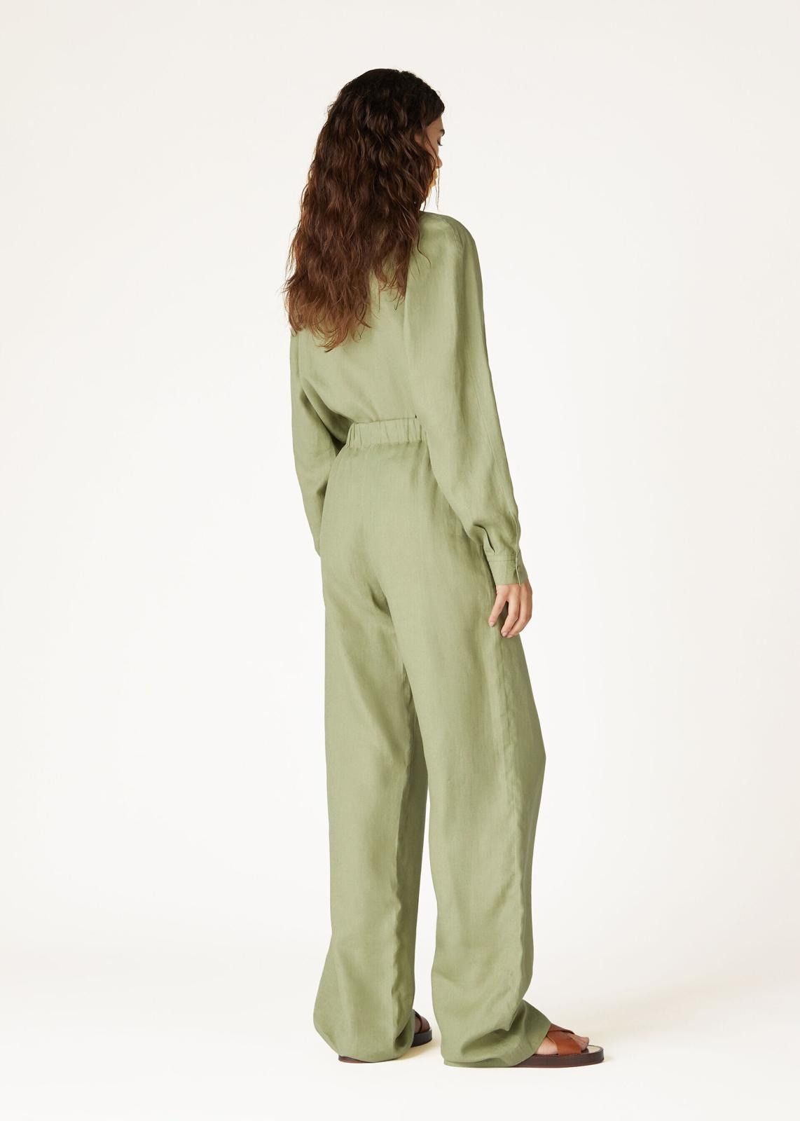 Loro Piana o1srvl11e0725 FAN8305 Linen Jane Shirt in Green Size S / US 4 / IT 40 - 5 Thumbnail