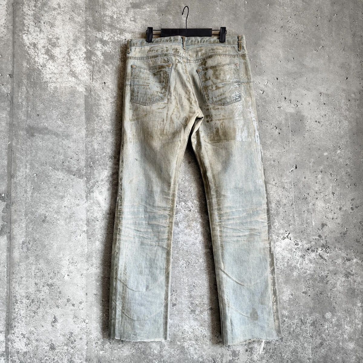 Dior × Hedi Slimane Dior SS04 “STRIP” Clawmark Bleu Claire Waxed Denim By Hedi Size US 34 / EU 50 - 2 Thumbnail