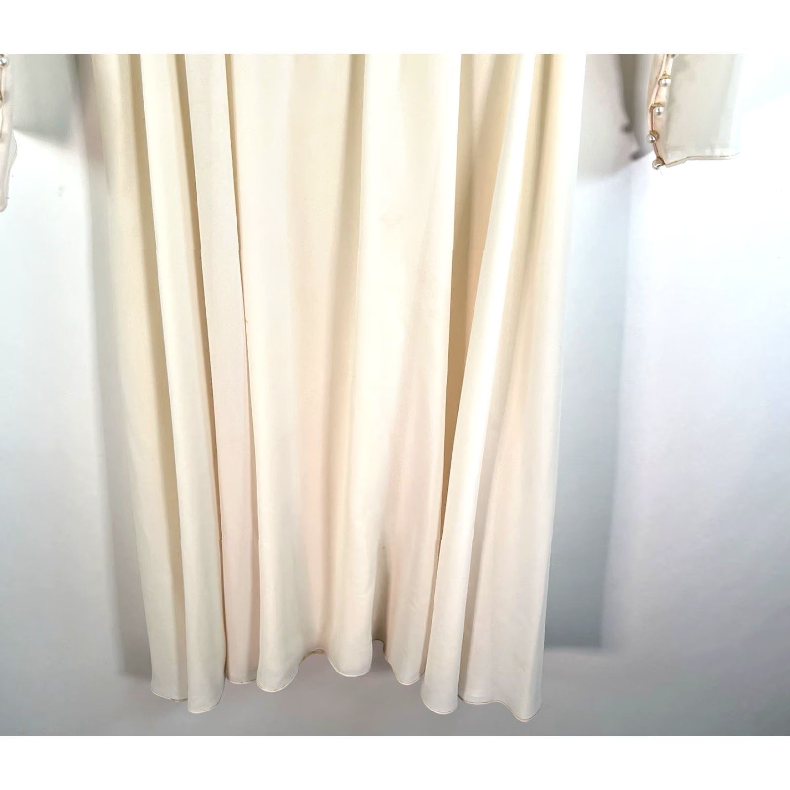 Vintage VINTAGE Ursula of Sweden Dress Chiffon Floral Drop Waist Midi Ivory 12 Womens 70s Size XL / US 12-14 / IT 48-50 - 4 Thumbnail