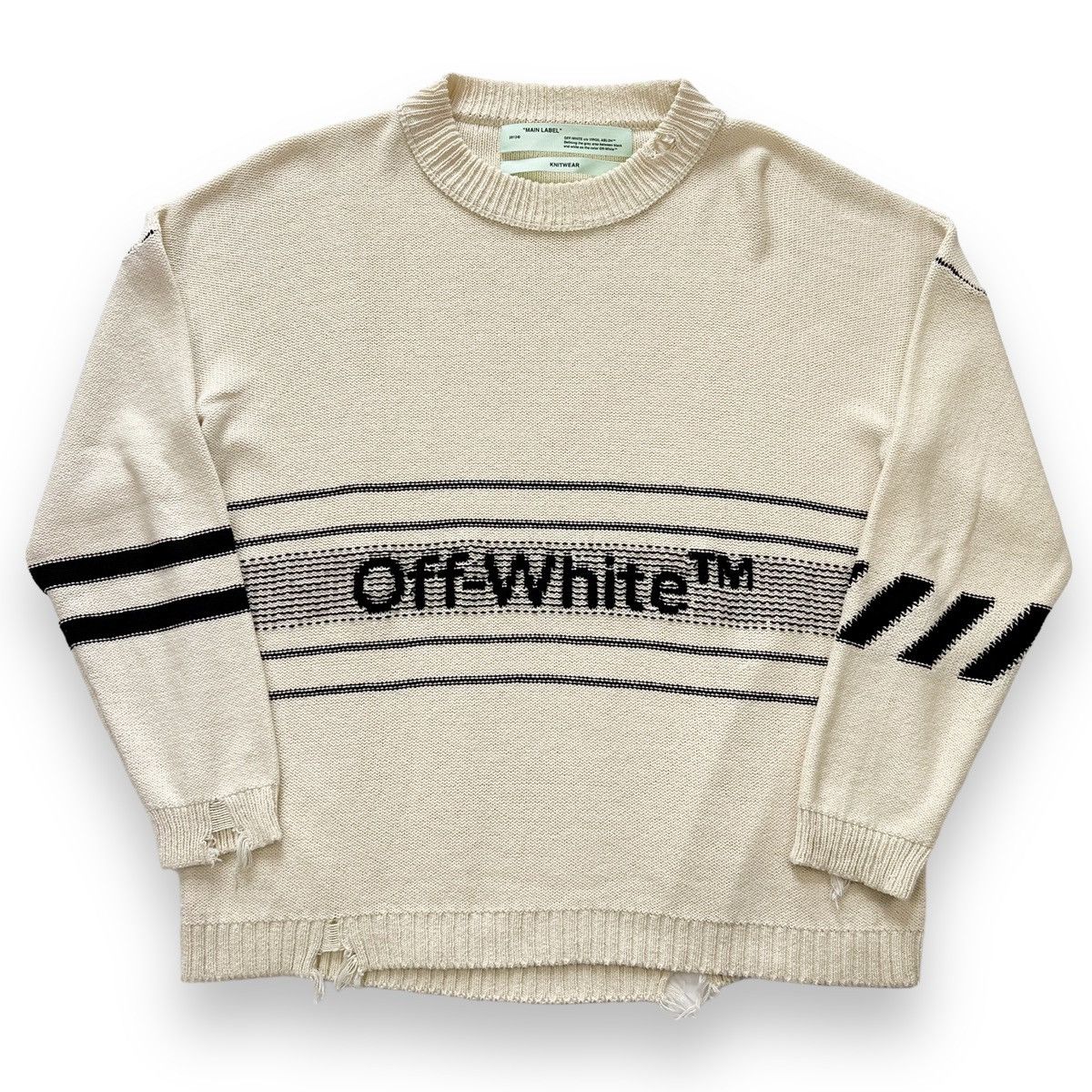 Off-White Off-White Distressed Sweater | Grailed