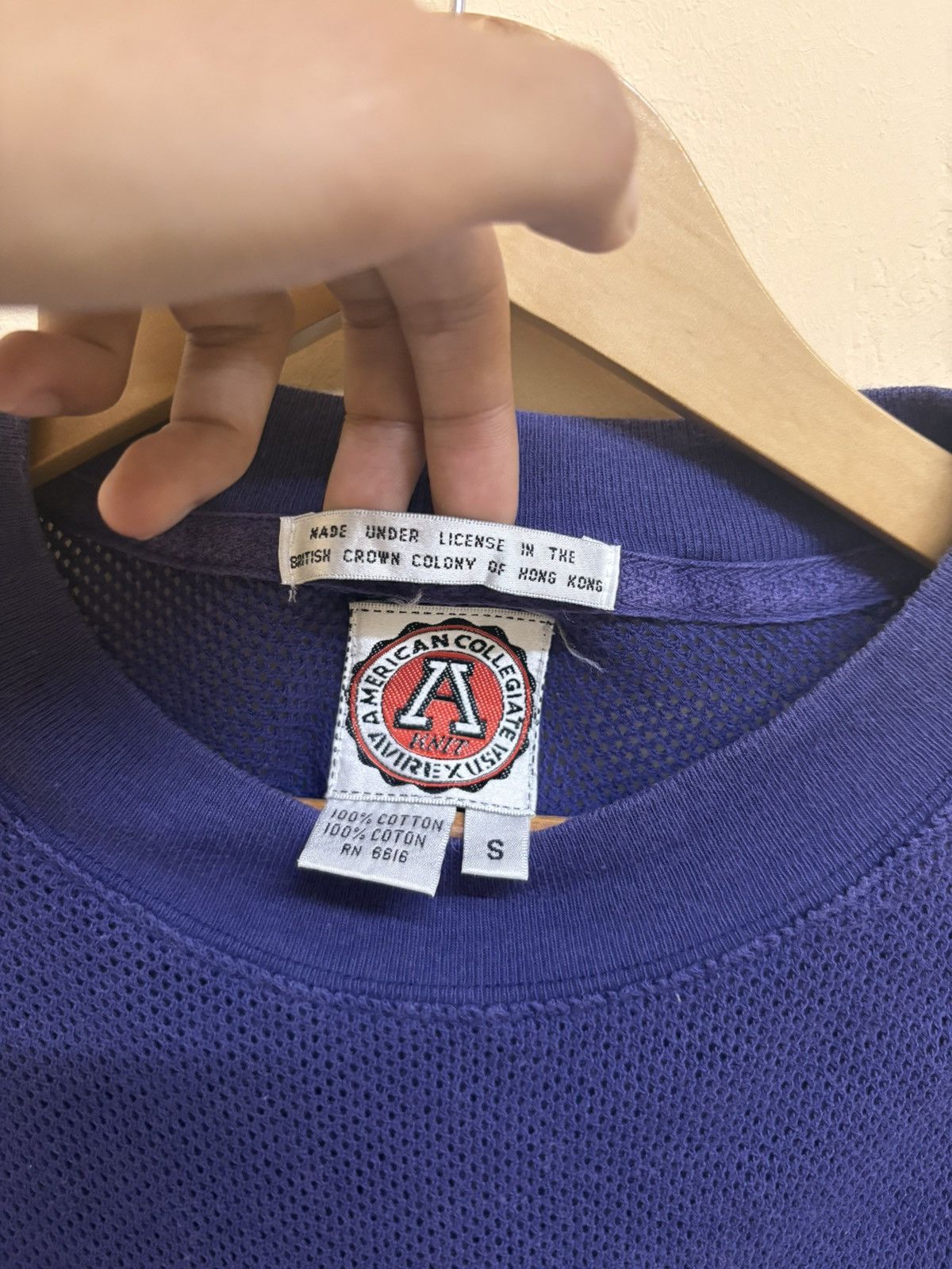 Avirex Vintage 90s Avirex USA American Collegiate Knit Mesh Tee Size US M / EU 48-50 / 2 - 5 Thumbnail