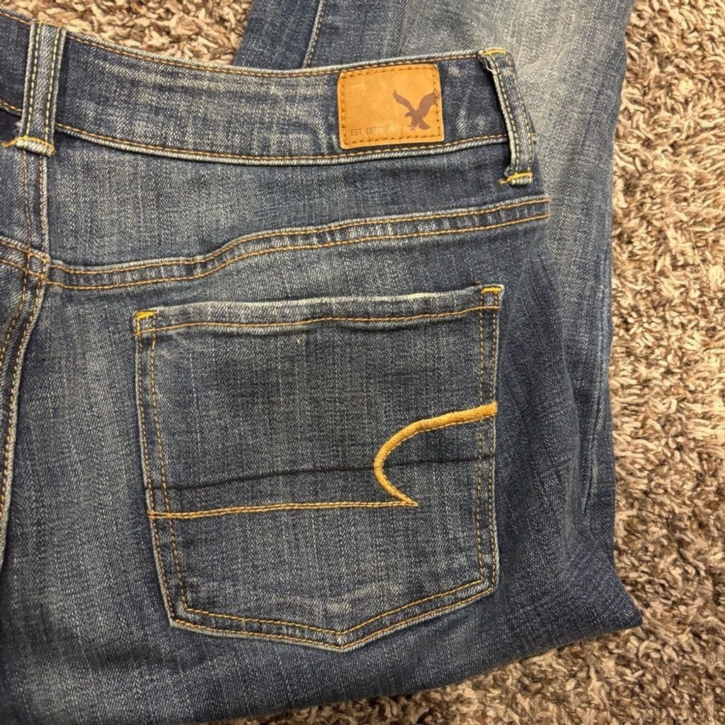 American Eagle Outfitters Women's American Eagle Boy Jean Blue Jeans Size 28" / US 6 / IT 42 - 2 Thumbnail