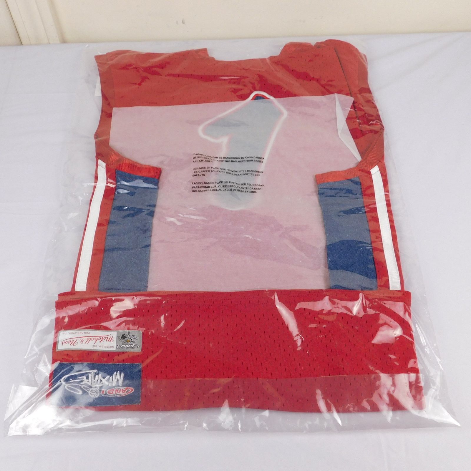 Mitchell & Ness AND1 Mixtape Jersey Size M Streetball Red Navy Denim NWT Size US M / EU 48-50 / 2 - 11 Thumbnail