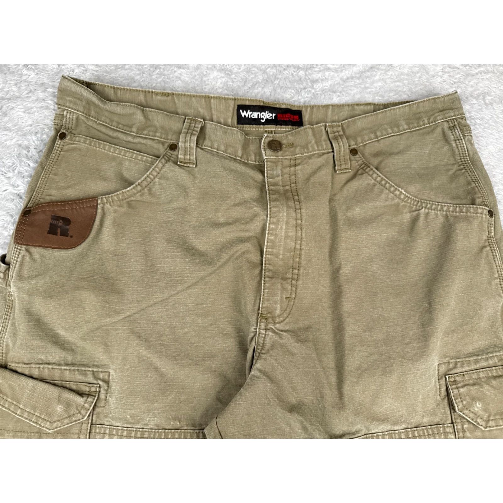 Wrangler Wrangler Pants Men 40 Beige Cargo Twill Workwear Cotton Durable 38x28 READ Size US 40 / EU 56 - 4 Thumbnail