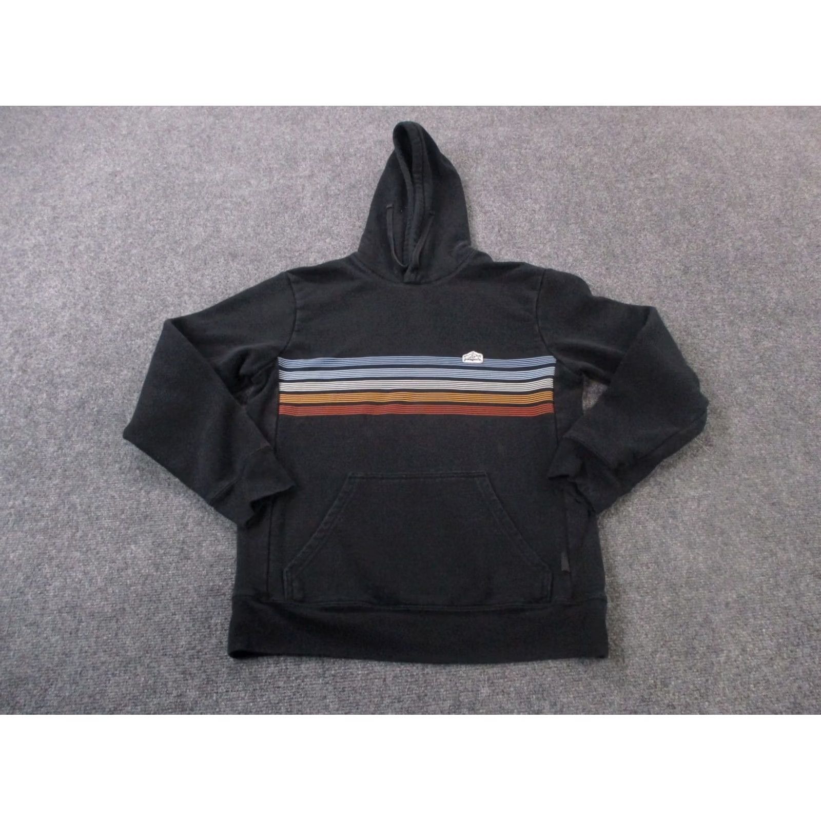 Patagonia Patagonia Hoodie Mens S Black Striped Logo Vintage Knit Zip Hooded Pockets Thermal Pullover Shirt Size US S / EU 44-46 / 1 - 2 Thumbnail