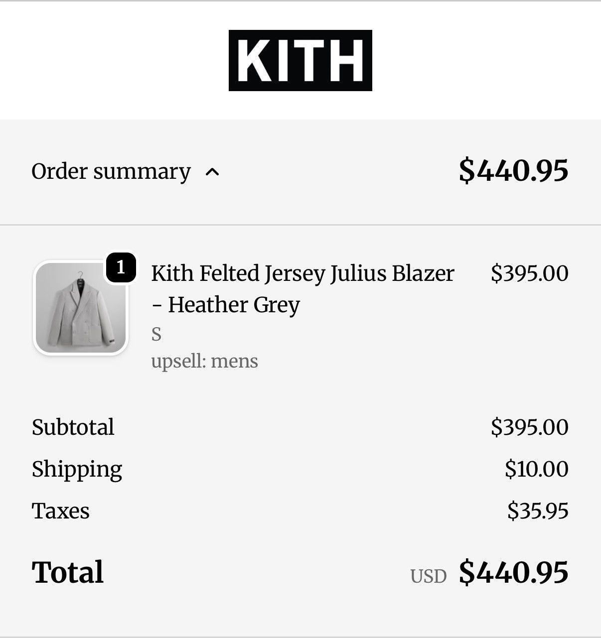 Kith Kith Felted Double Brested Blazer Heather Grey | Size S Size 38R - 12 Thumbnail