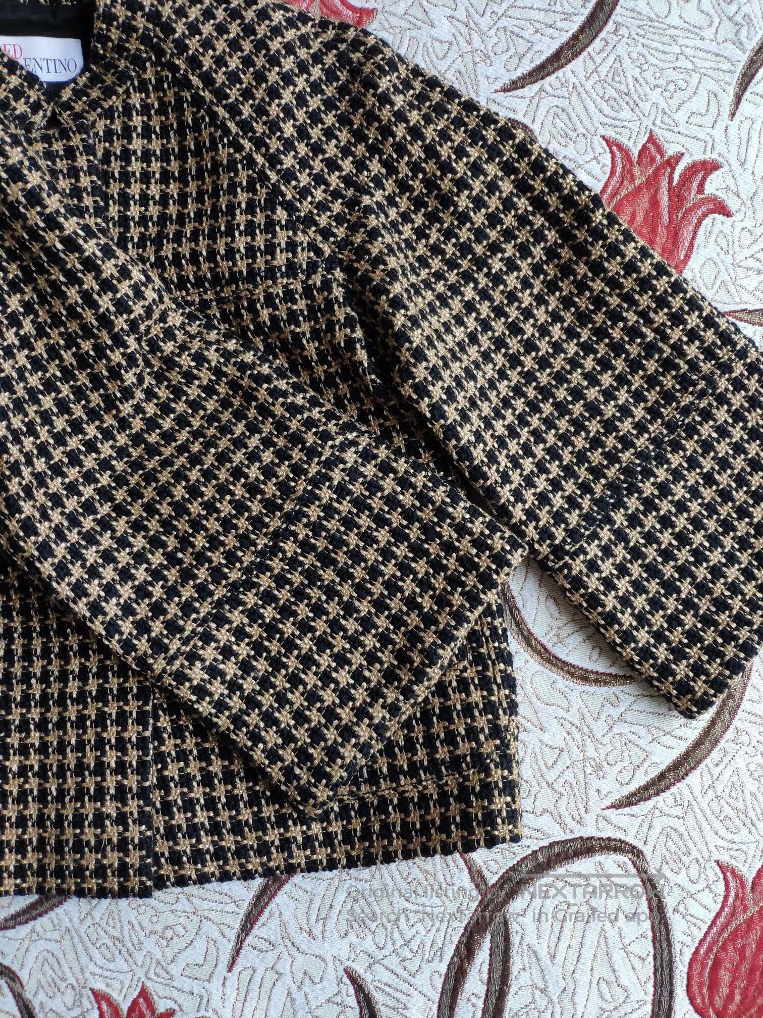 Valentino Red Valentino Tweed Jacket Black Gold. Size US S / EU 44-46 / 1 - 2 Thumbnail