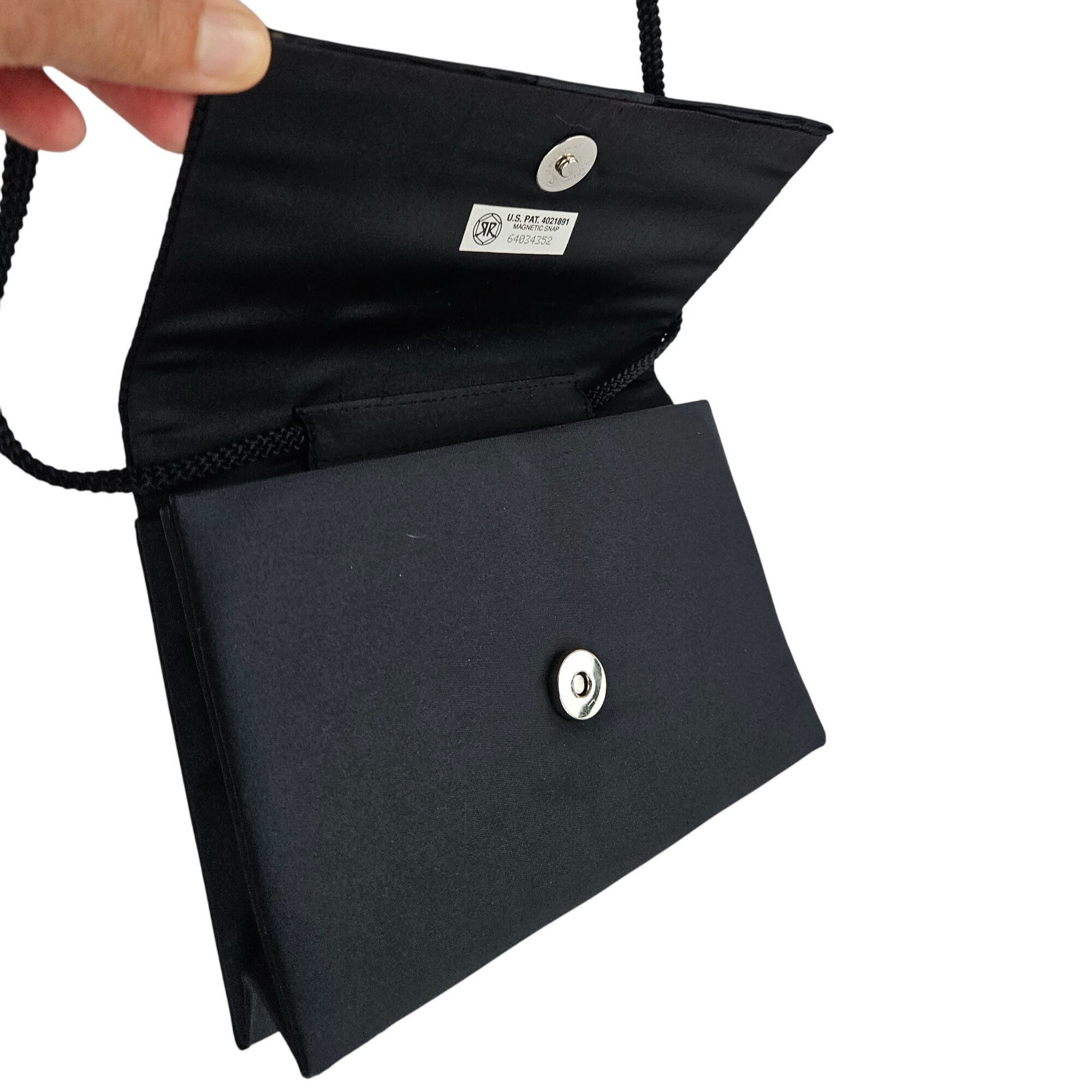Other Vintage La Regale Black Pleated Satin Clutch Crossbody w/ Rh Size ONE SIZE - 2 Thumbnail