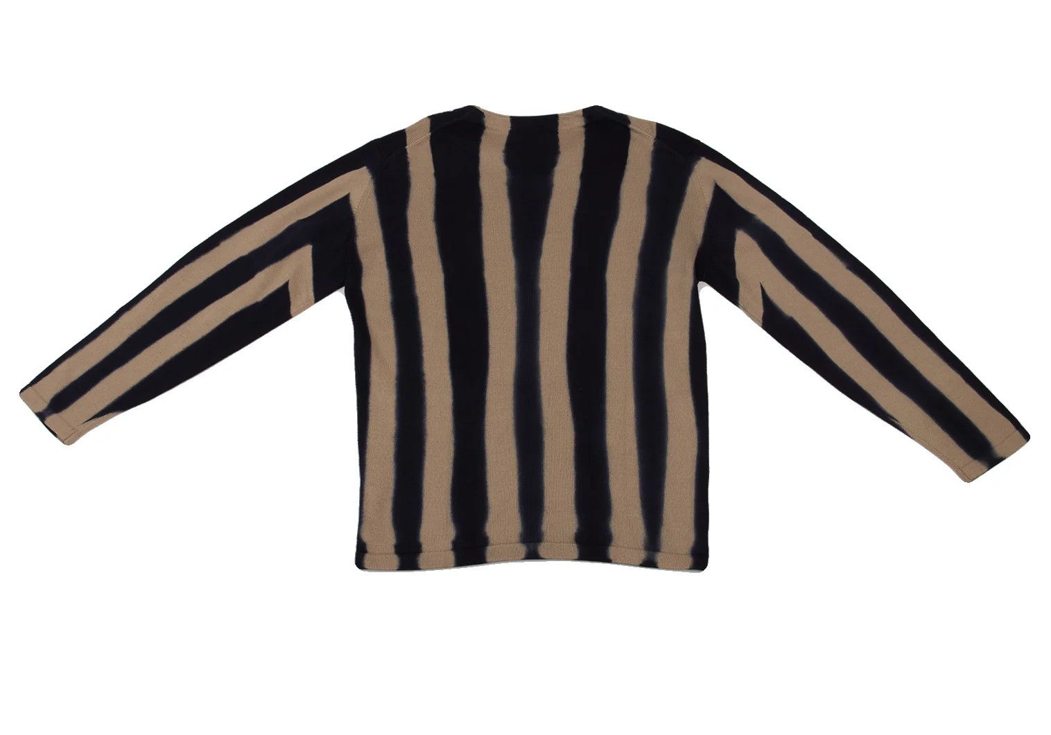 Issey Miyake Striped Cotton Knit Sweater in Beige and Navy XL Size US XL / EU 56 / 4 - 8 Thumbnail