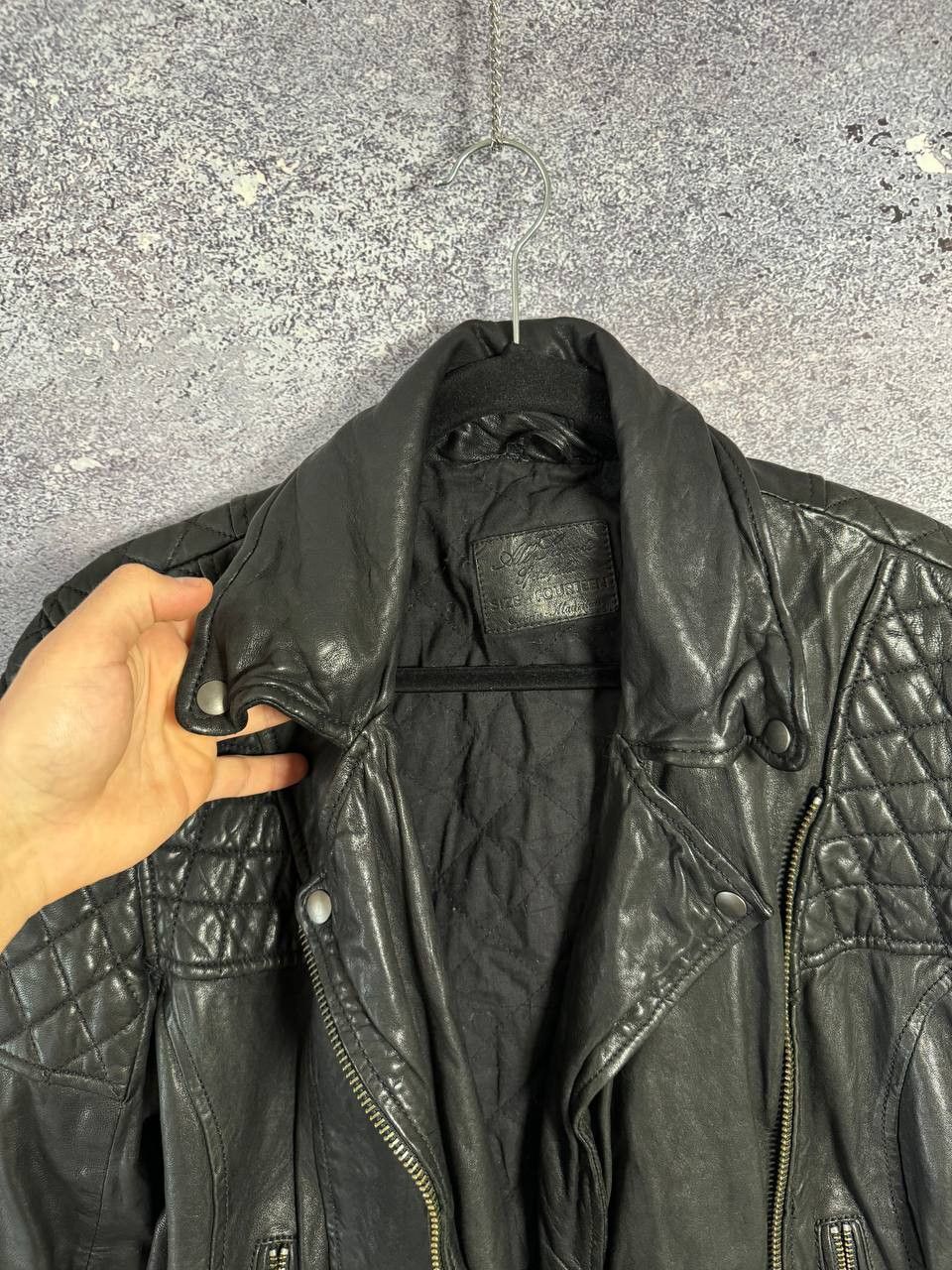 Allsaints × Vintage ALLSAINTS LEATHER BIKER JACKET WOMEN'S UK14 LAMB PAPIN Size L / US 10 / IT 46 - 21 Thumbnail