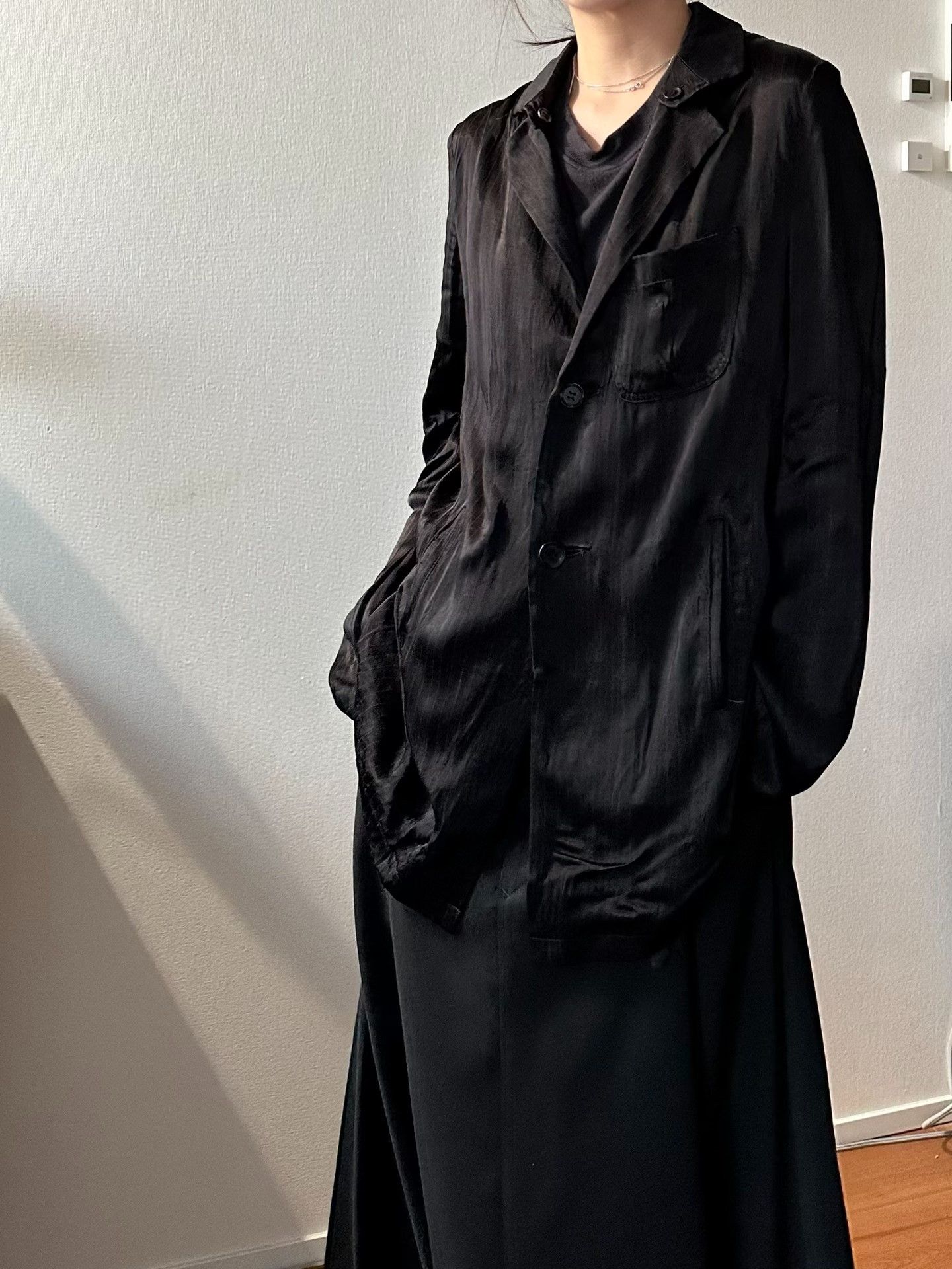 Y's Y’s Stylish Black Silk Jacket Size S / US 4 / IT 40 - 1 Thumbnail