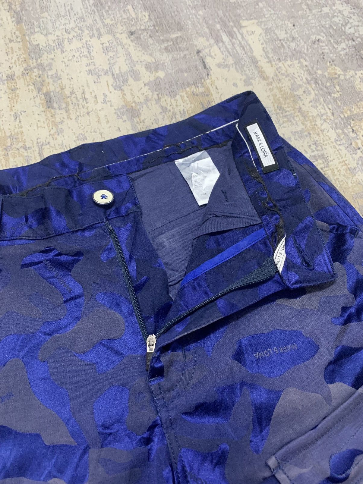 If Six Was Nine Japanese Brand Mark & Lona Skill Blue Skull Camo Shorts Size US 29 - 5 Thumbnail