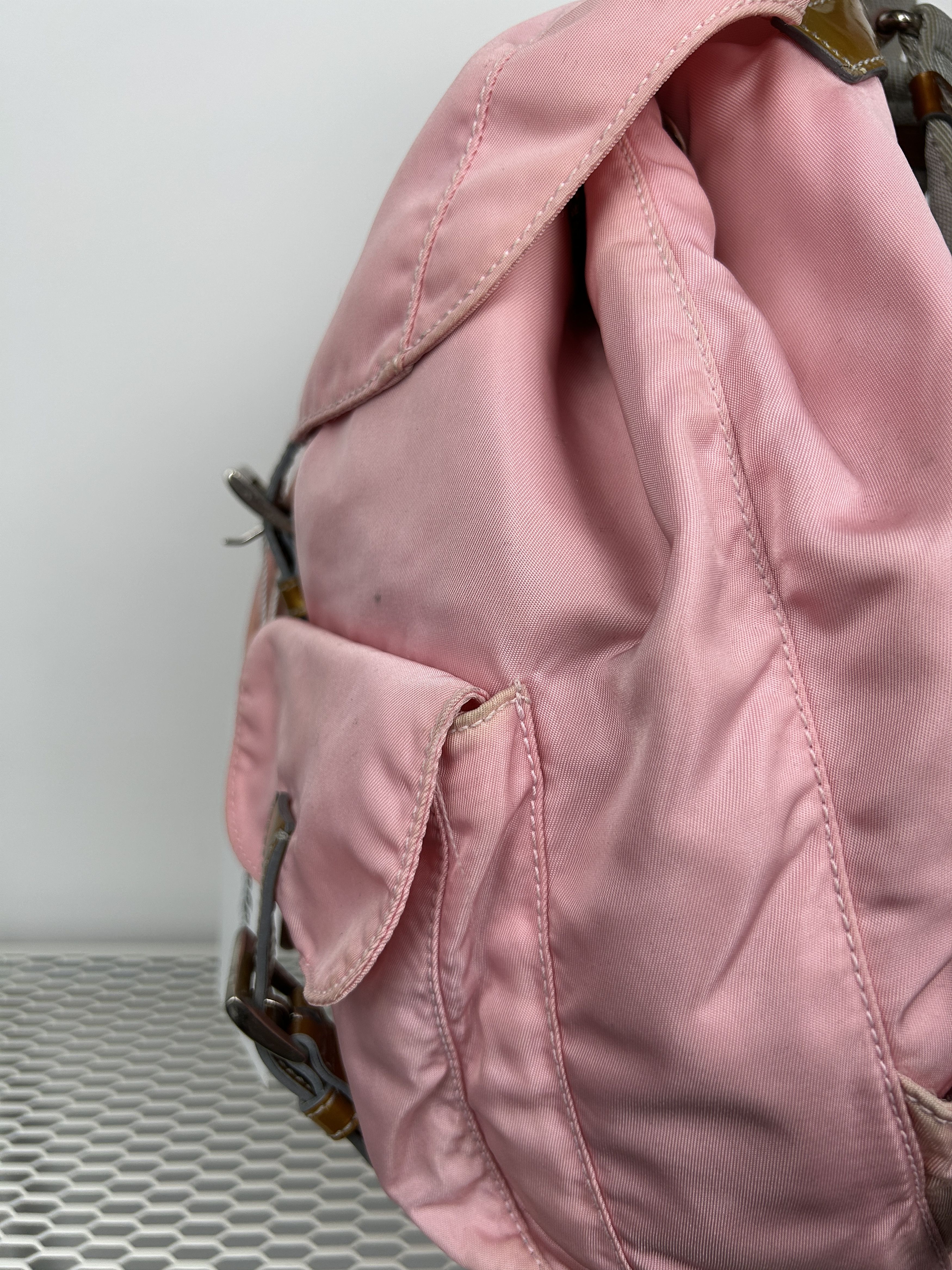 Prada Prada nylon triangle logo pink backpack Size ONE SIZE - 13 Thumbnail