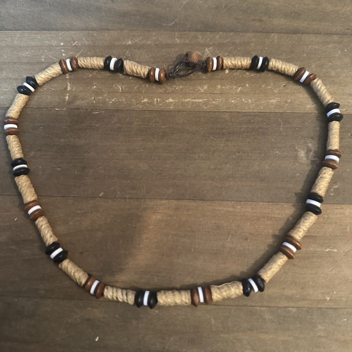 Vintage Vintage hemp wrapped bead necklace Size ONE SIZE - 2 Thumbnail