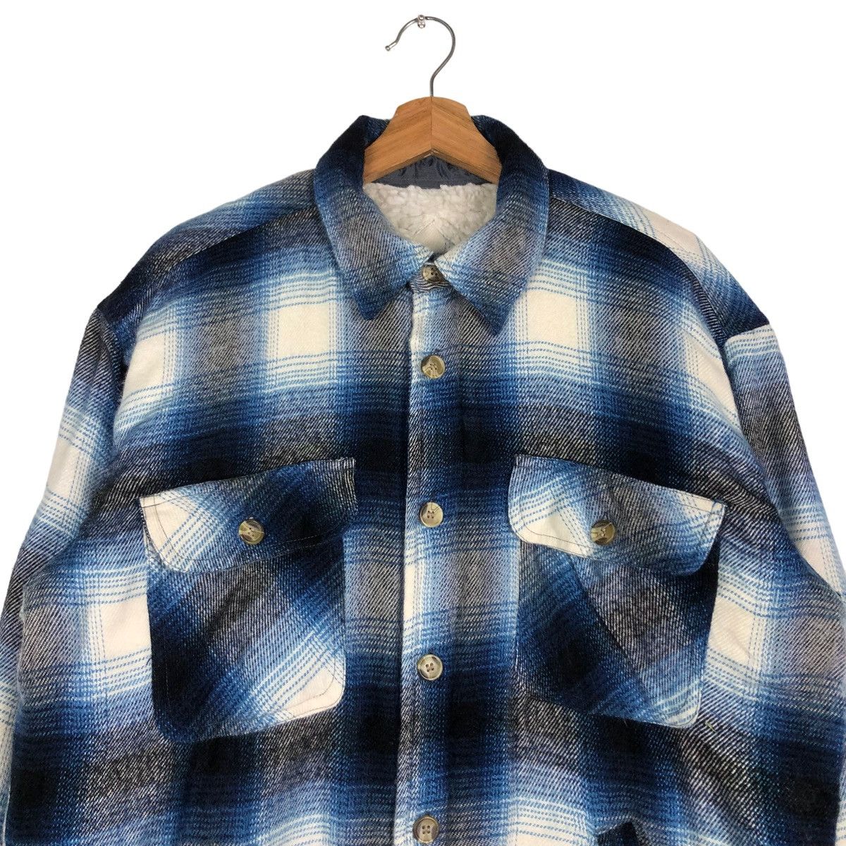 Flannel 🔥VINTAGE FLANNEL SHIRT JACKET SHEARLING LUCUPE ISSEY MIYAKE Size US M / EU 48-50 / 2 - 3 Thumbnail