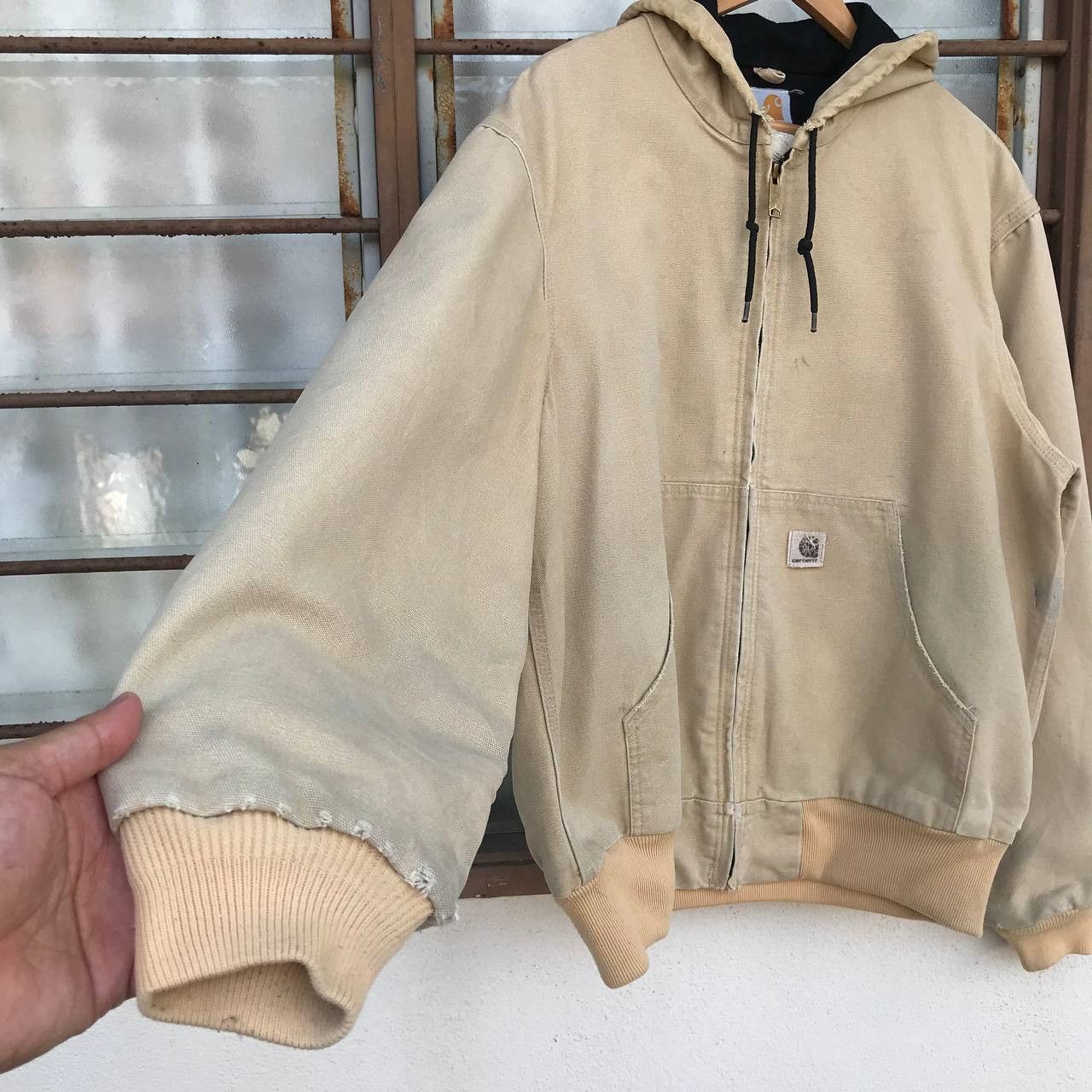 Carhartt × Vintage VINTAGE CARHARTT CANVAS JUMPER TRASHED DISTRESSED HOODIE Size US L / EU 52-54 / 3 - 8 Thumbnail