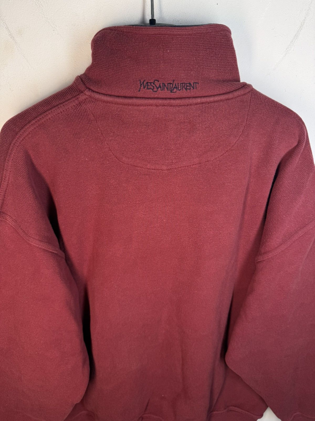 Yves Saint Laurent 90s YSL Sweatshirt 1/4 Quarter Zip Red Vintage Sweater Size US L / EU 52-54 / 3 - 21 Thumbnail