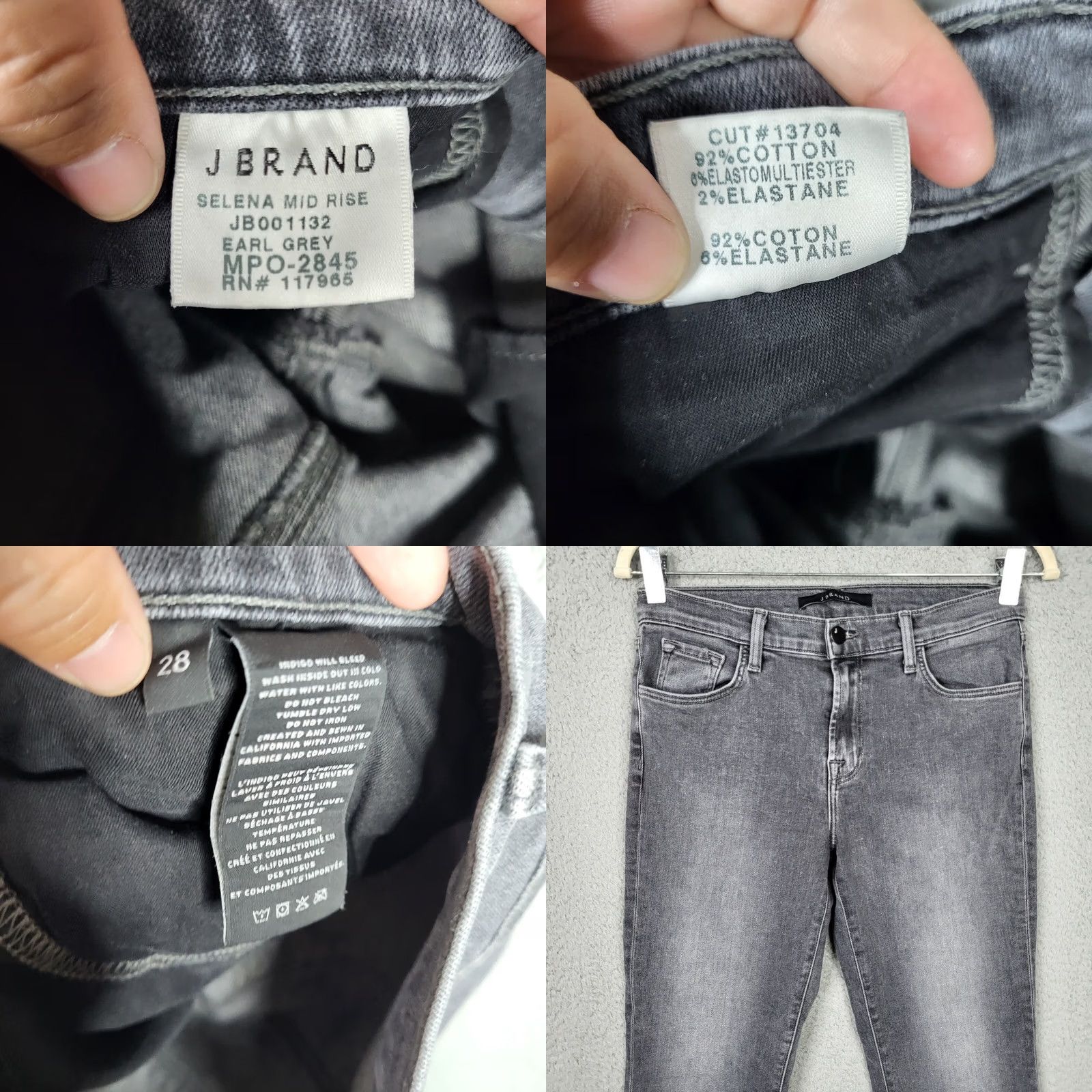 J Brand J.Brand Selena Jeans MID-RISE Earl Grey Women's Size 28 Denim 5-Pocket Belted Regular Fit Size 28" / US 6 / IT 42 - 8 Thumbnail