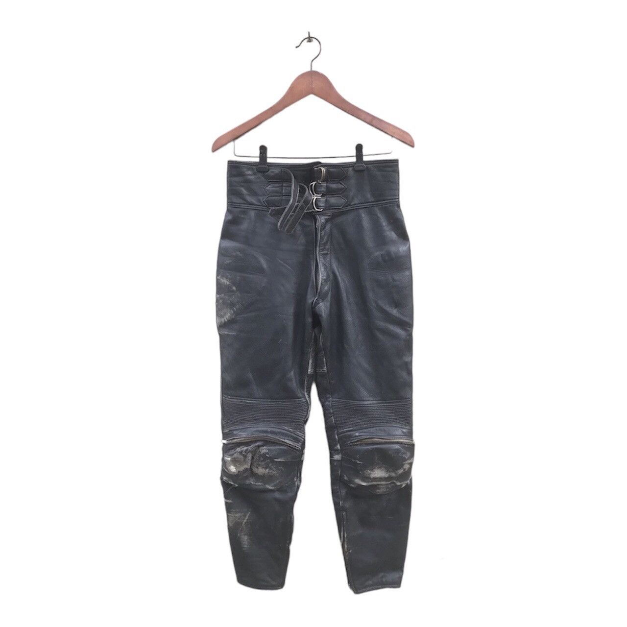 Genuine Leather × Kadoya × Vintage 🔥Rare🔥Vtg Moto Biker Leather Pants Size US 28 / EU 44 - 1 Thumbnail