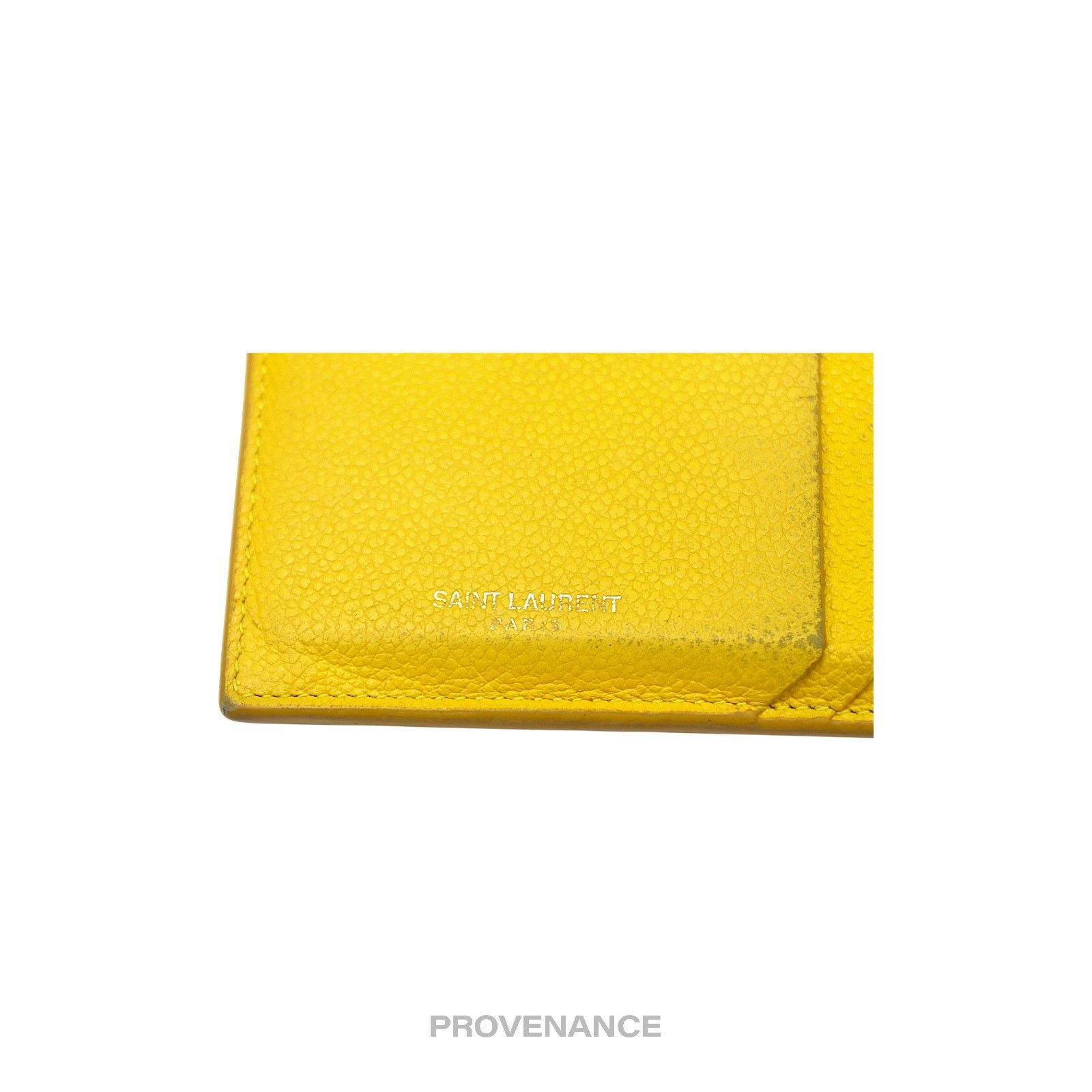 Saint Laurent Paris 🔴 Saint Laurent Paris SLP Fragment Zip Card Wallet - Yellow Size ONE SIZE - 6 Thumbnail
