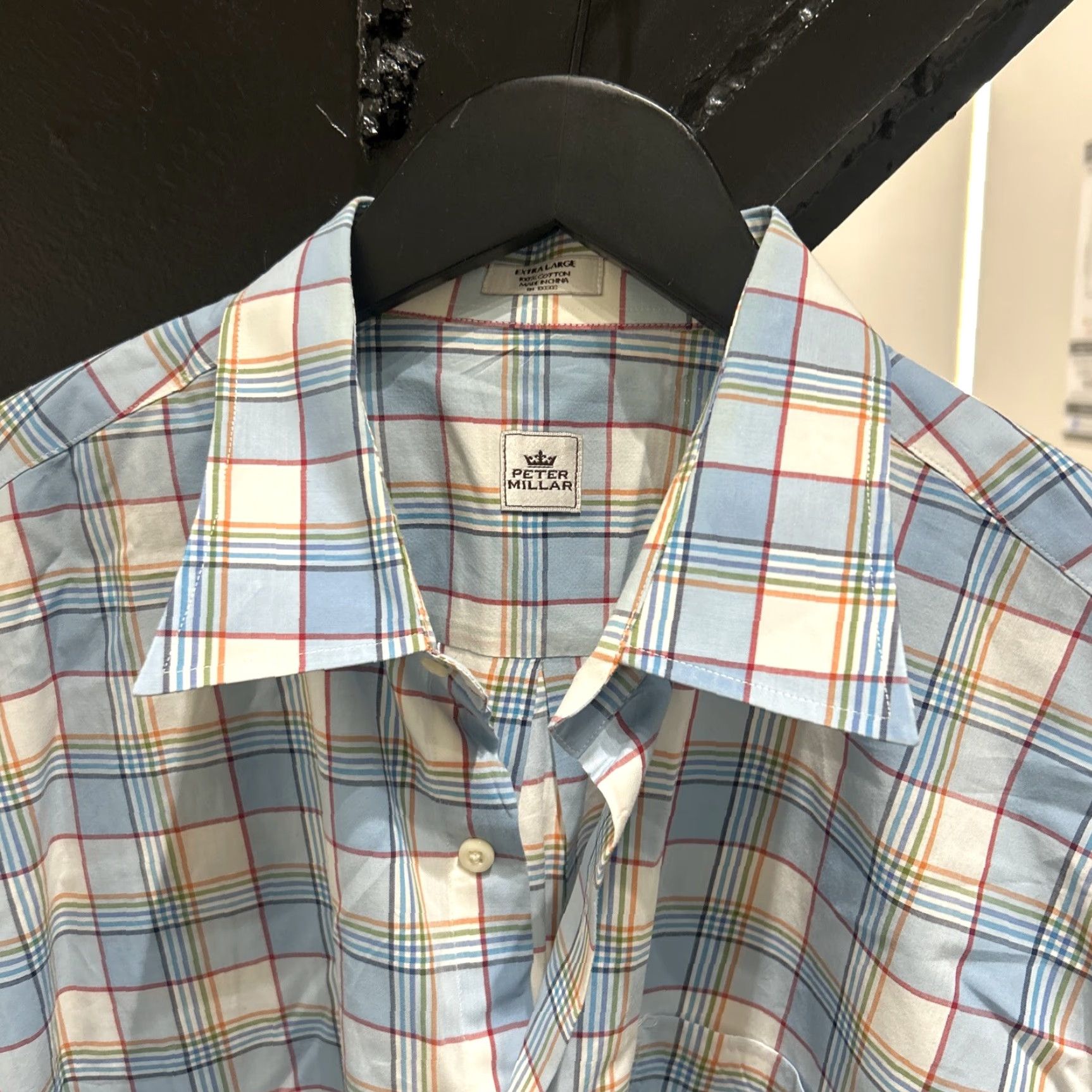 Peter Millar Peter Millar Shirt XL Multi-Color 100% Cotton Plaid Checks Spread Collar Button-Up Casual Mens Regular Size US XL / EU 56 / 4 - 3 Thumbnail