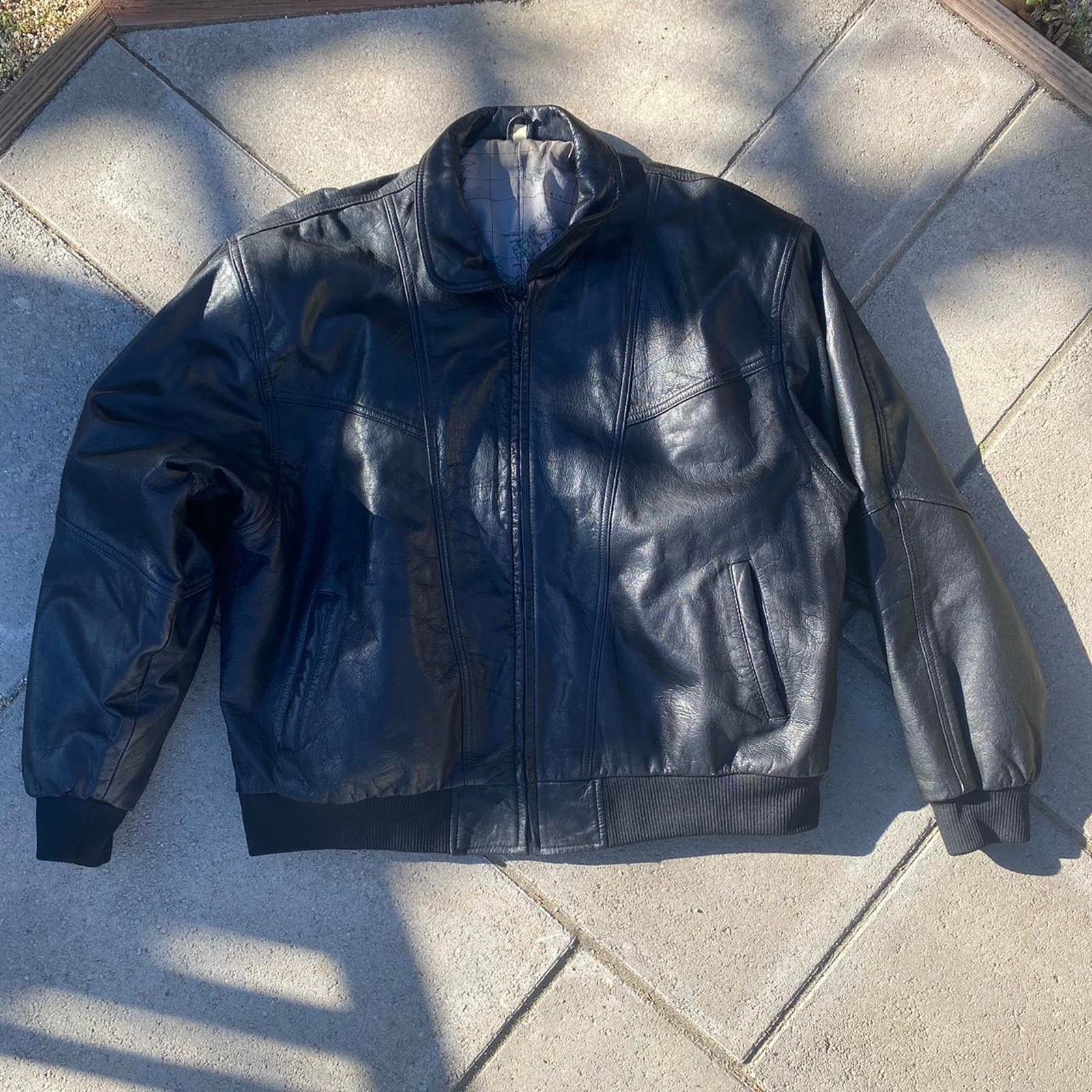 image of Vintage Genuine Leather Jacket in Black, Men's (Size XL)