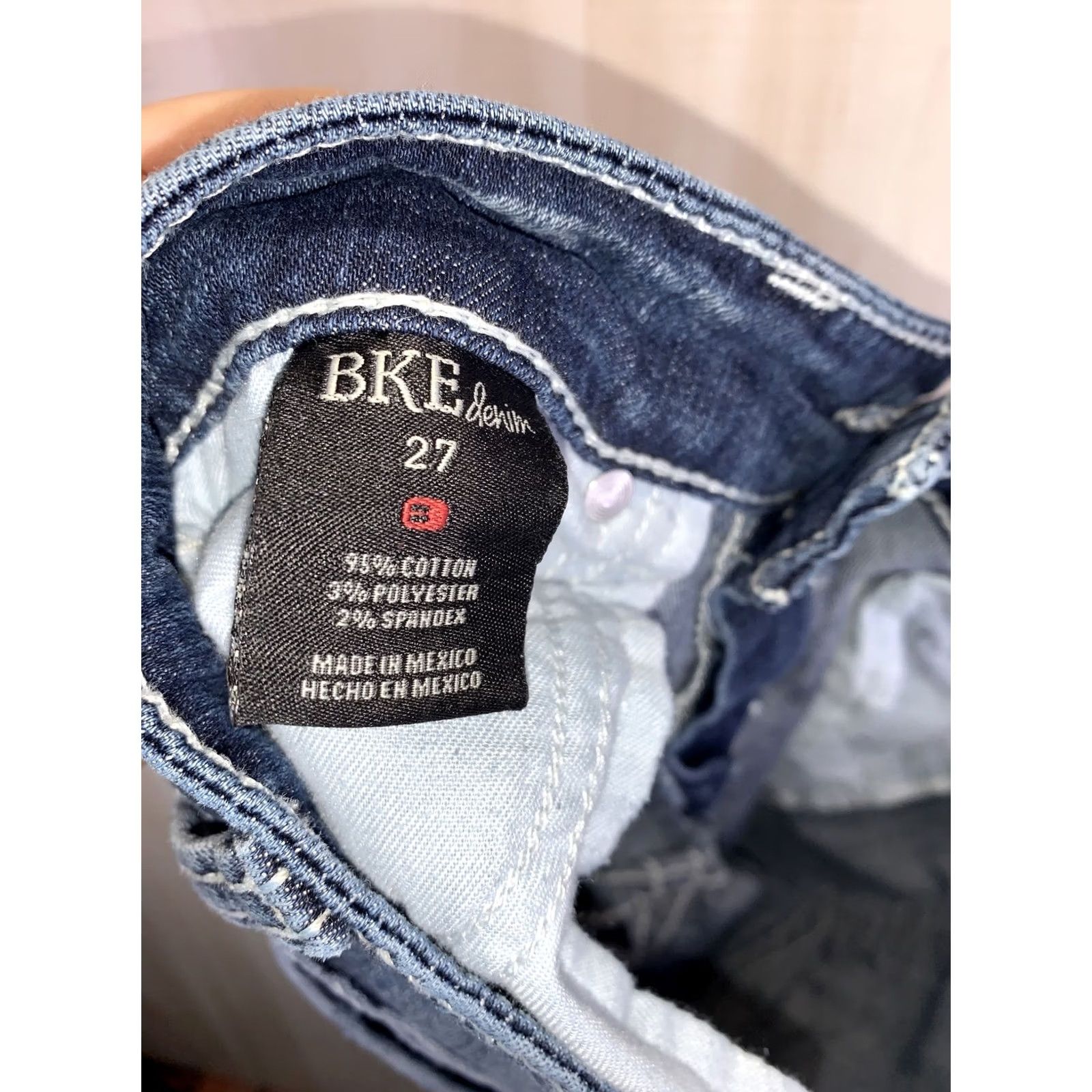 BKE BKE Denim Sabrina Capri Jeans Womens Size 27 -5229 Denim Capri Jeans 27 Blue Cotton Blend 5-Pocket Zipper Embroidered Buckle Sabrina Womens Jeans Size 27" / US 4 / IT 40 - 8 Thumbnail