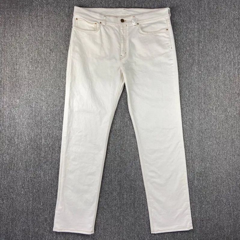 Louis Vuitton Louis Vuitton White Cotton Wide-Leg Jeans 0089 Size 30" / US 8 / IT 44 - 1 Thumbnail