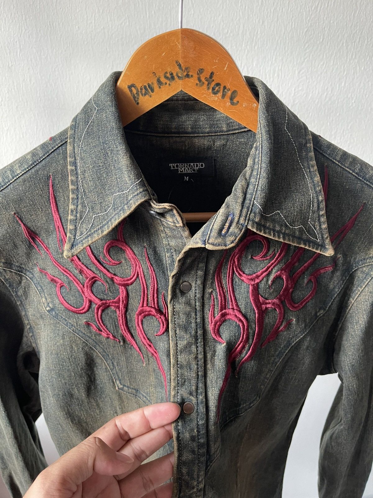 If Six Was Nine 2000s Tornado Mart Tattoo Embroidery Button Ups Size US S / EU 44-46 / 1 - 10 Thumbnail