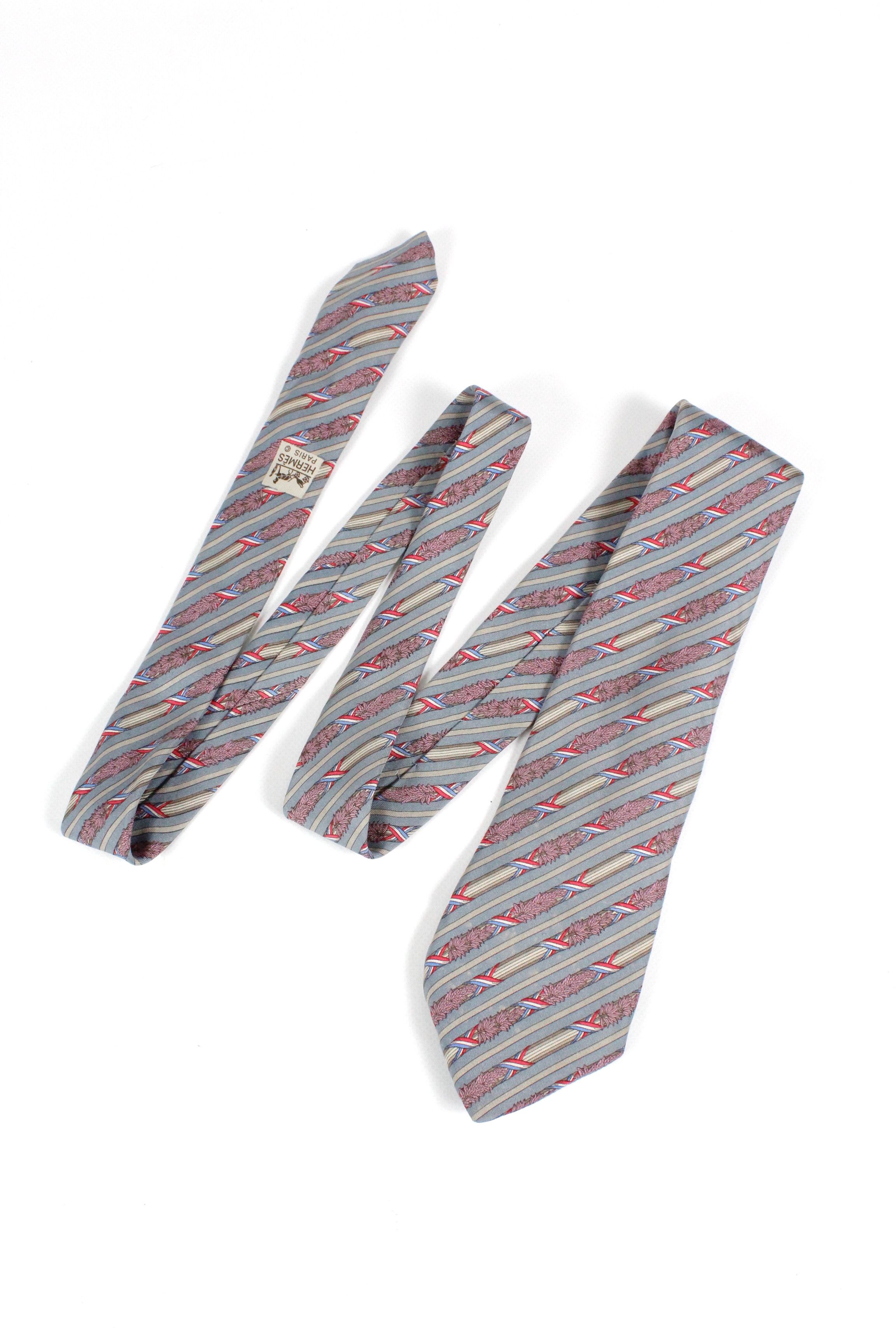 Hermes Hermes 7171 FA BASTILLE DAY FRENCH FLAG Pattern Silk Tie Size ONE SIZE - 1 Thumbnail