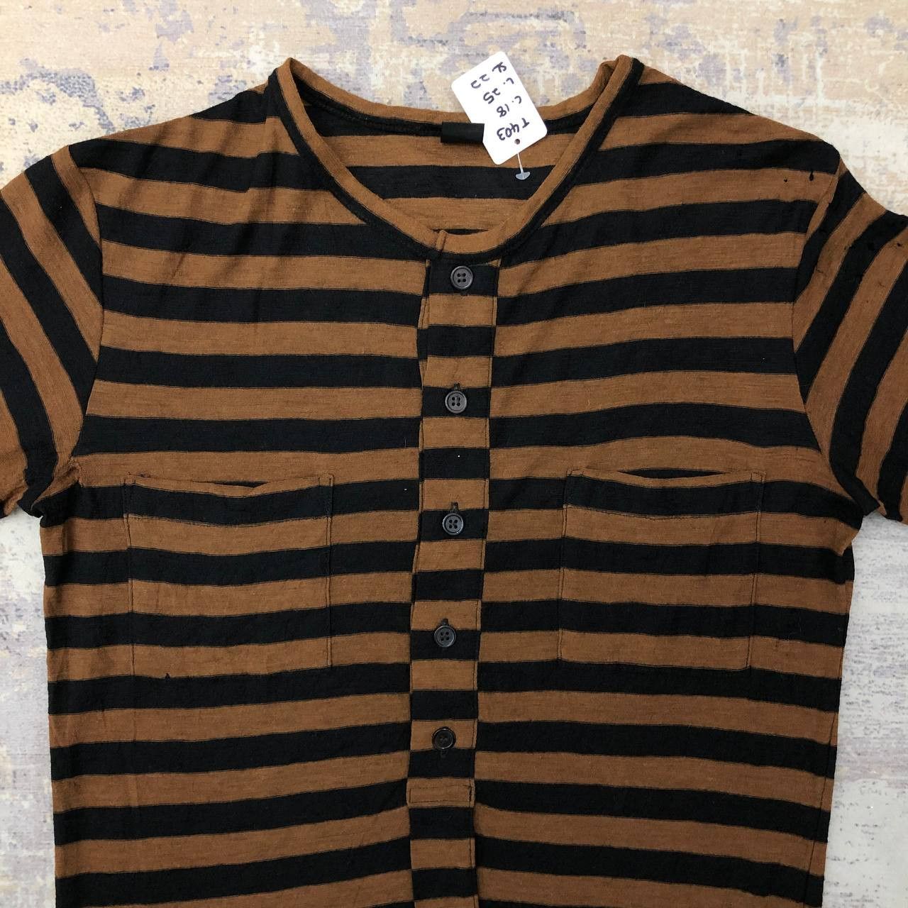 Y's × Yohji Yamamoto T403 YOHJI YAMAMOTO ICONIC STRIPED PUNK RIPPED TEE Size XS / US 0-2 / IT 36-38 - 4 Thumbnail