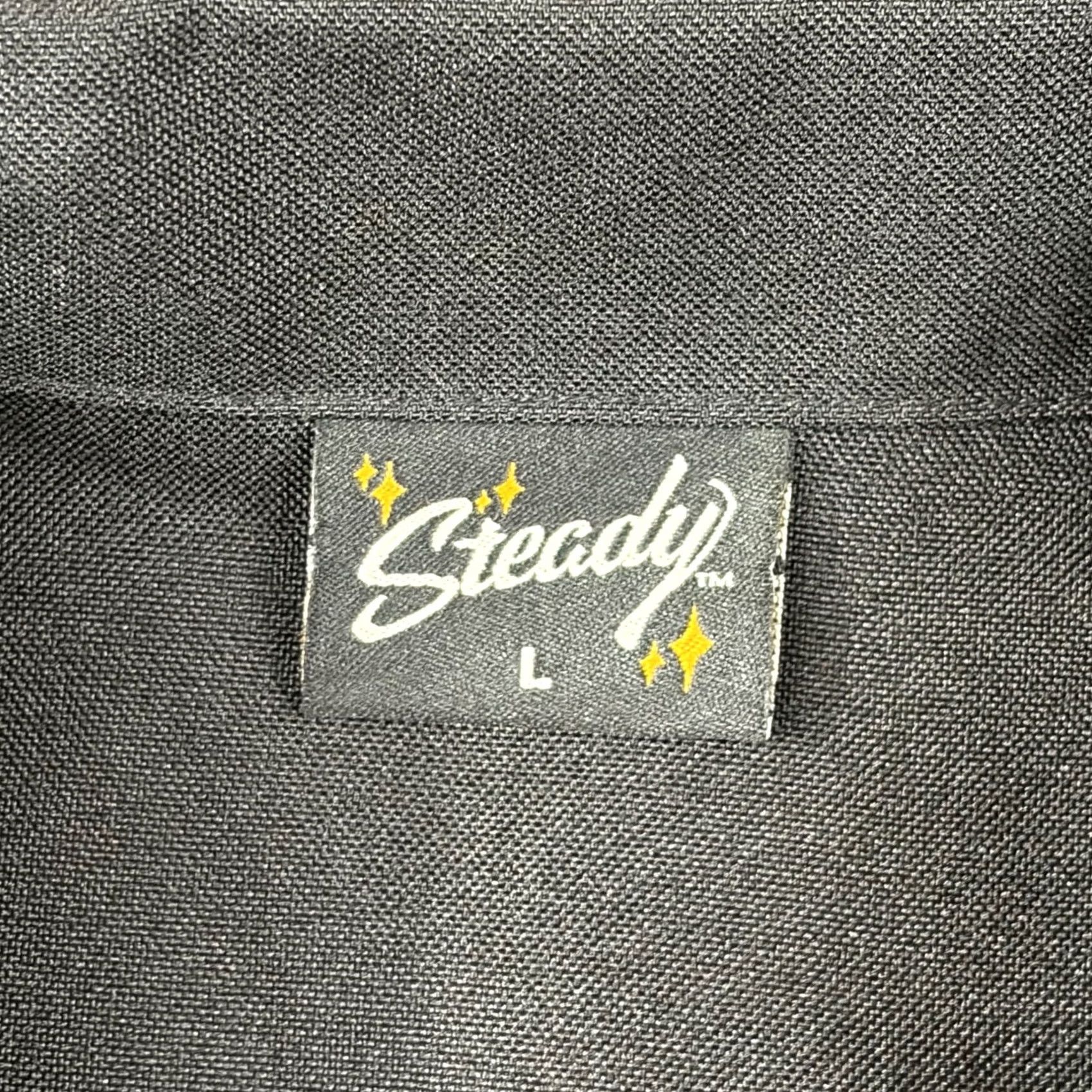 Vintage Steady Clothing Shirt Mens L Black Bowling Blue Skull Piston Buttons USA ST37092 Size US L / EU 52-54 / 3 - 3 Thumbnail