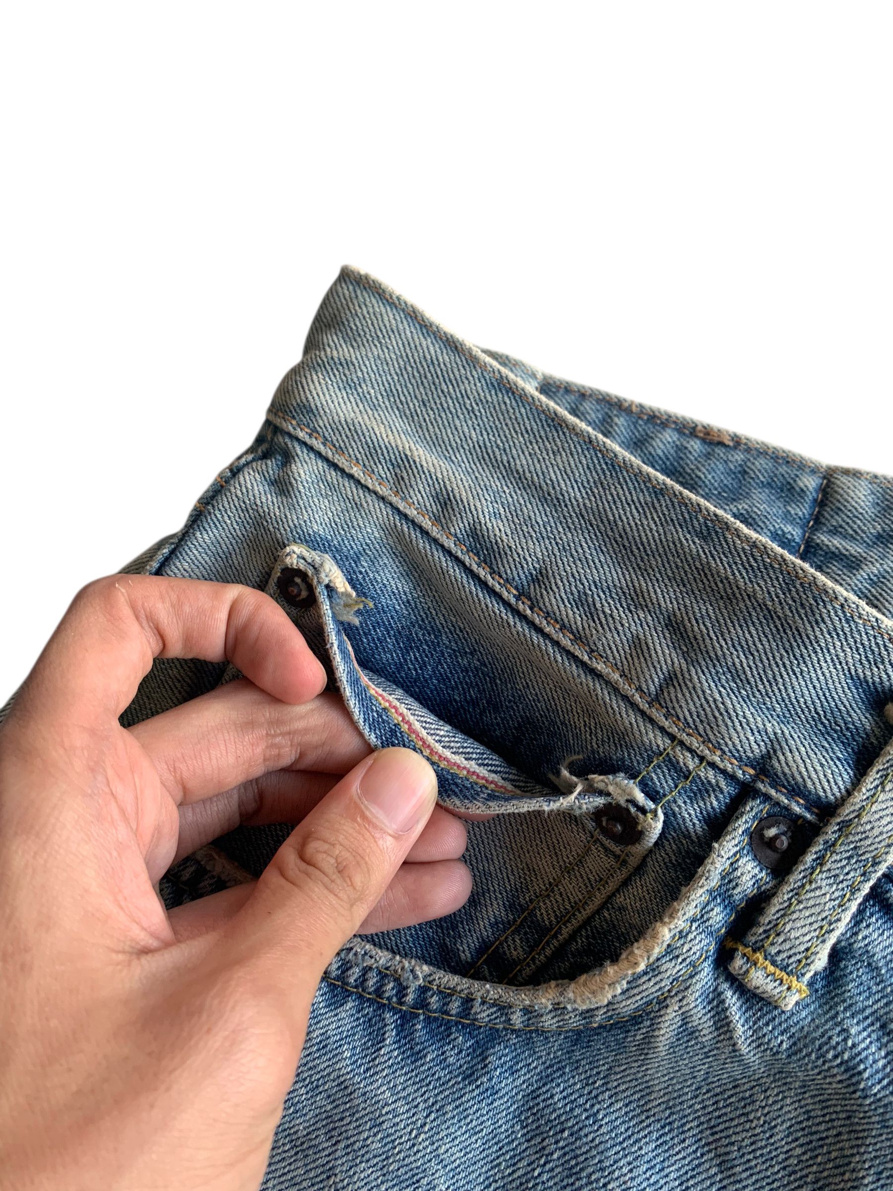 Kapital VINTAGE EDWIN 505X SELVEDGE BAGGY FADED DISTRESSED DENIM Size US 33 - 11 Thumbnail