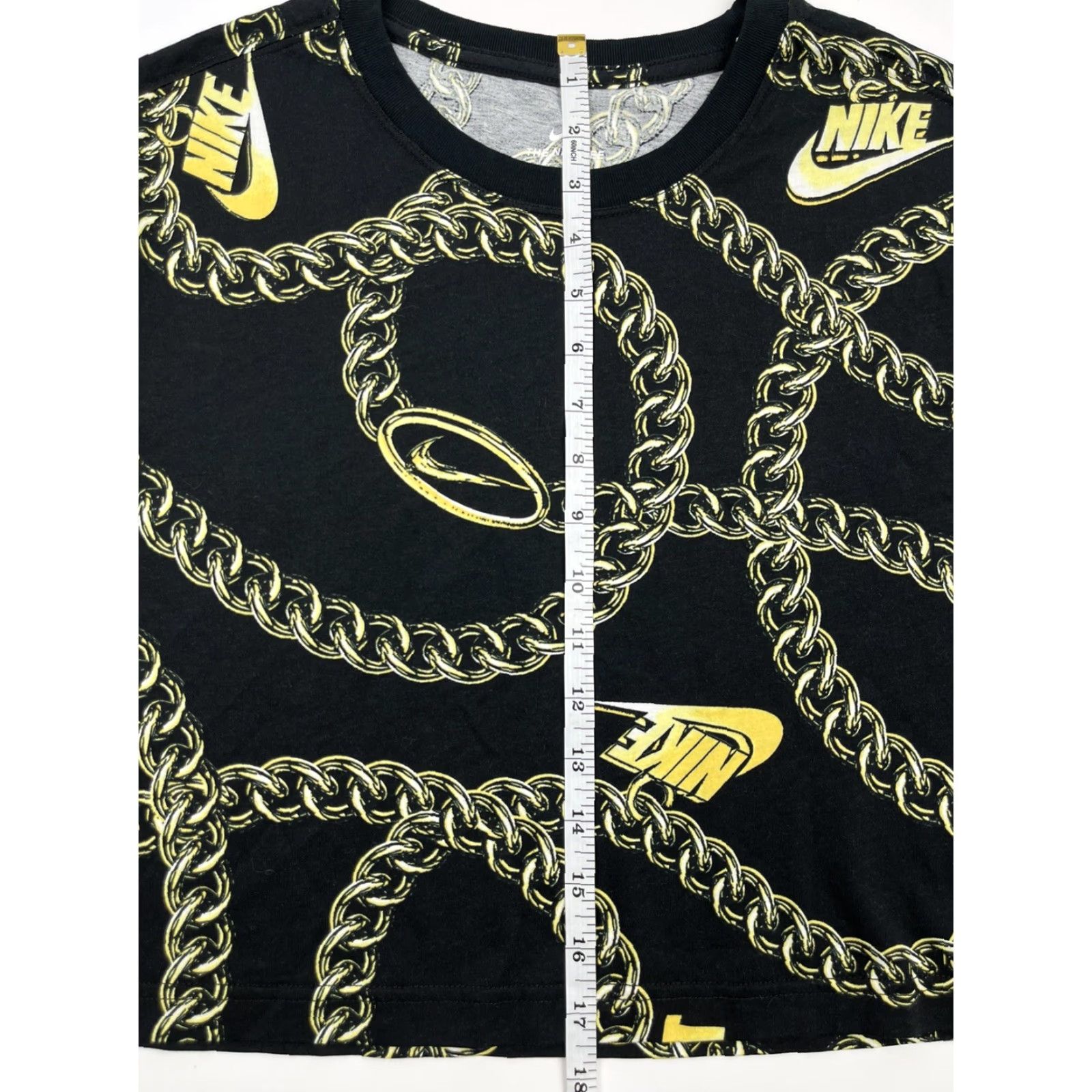 Nike Nike Shirt Women M Cropped Crew Neck Short Sleeve Gold Logo Athletic Tee Crop Top Gym Workout Size M / US 6-8 / IT 42-44 - 6 Thumbnail